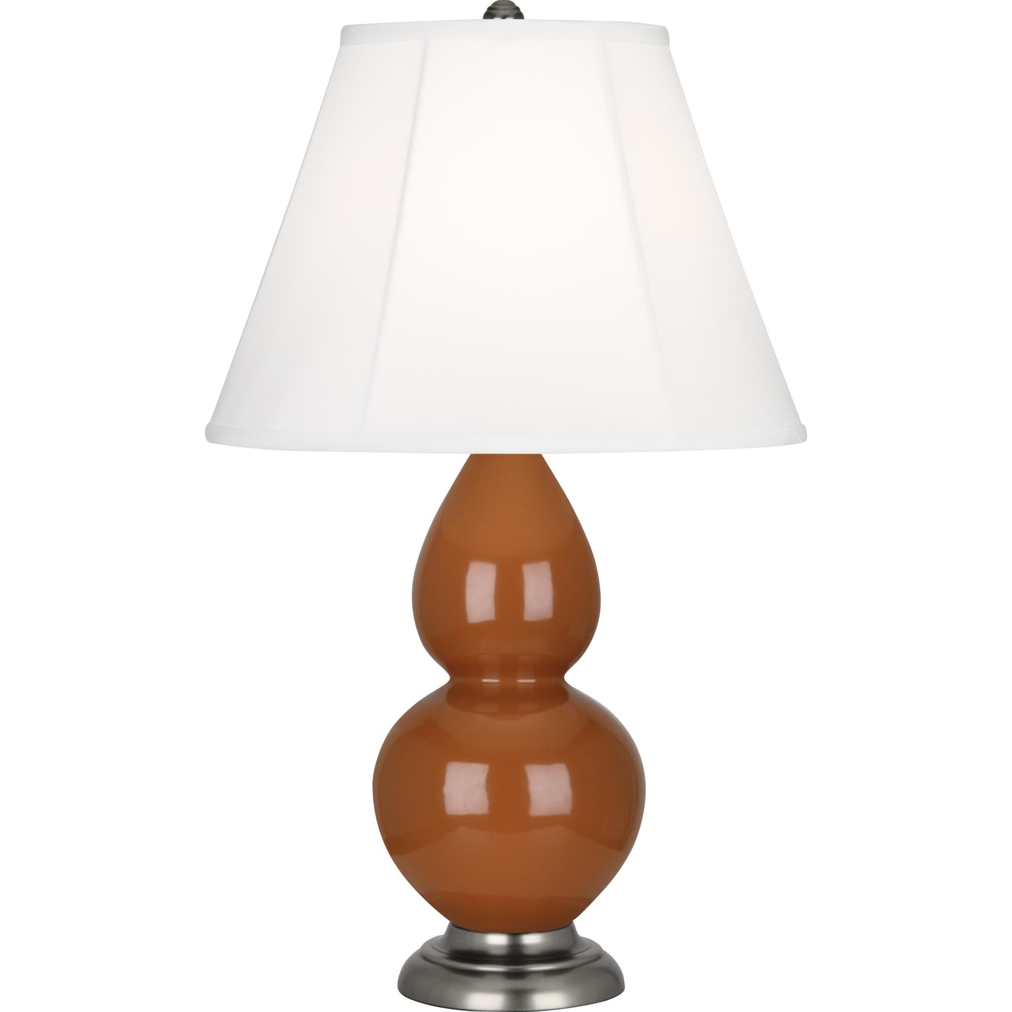 Shown in Cinnamon Glazed Ceramic finish and Ivory Silk Stretched Fabric shade