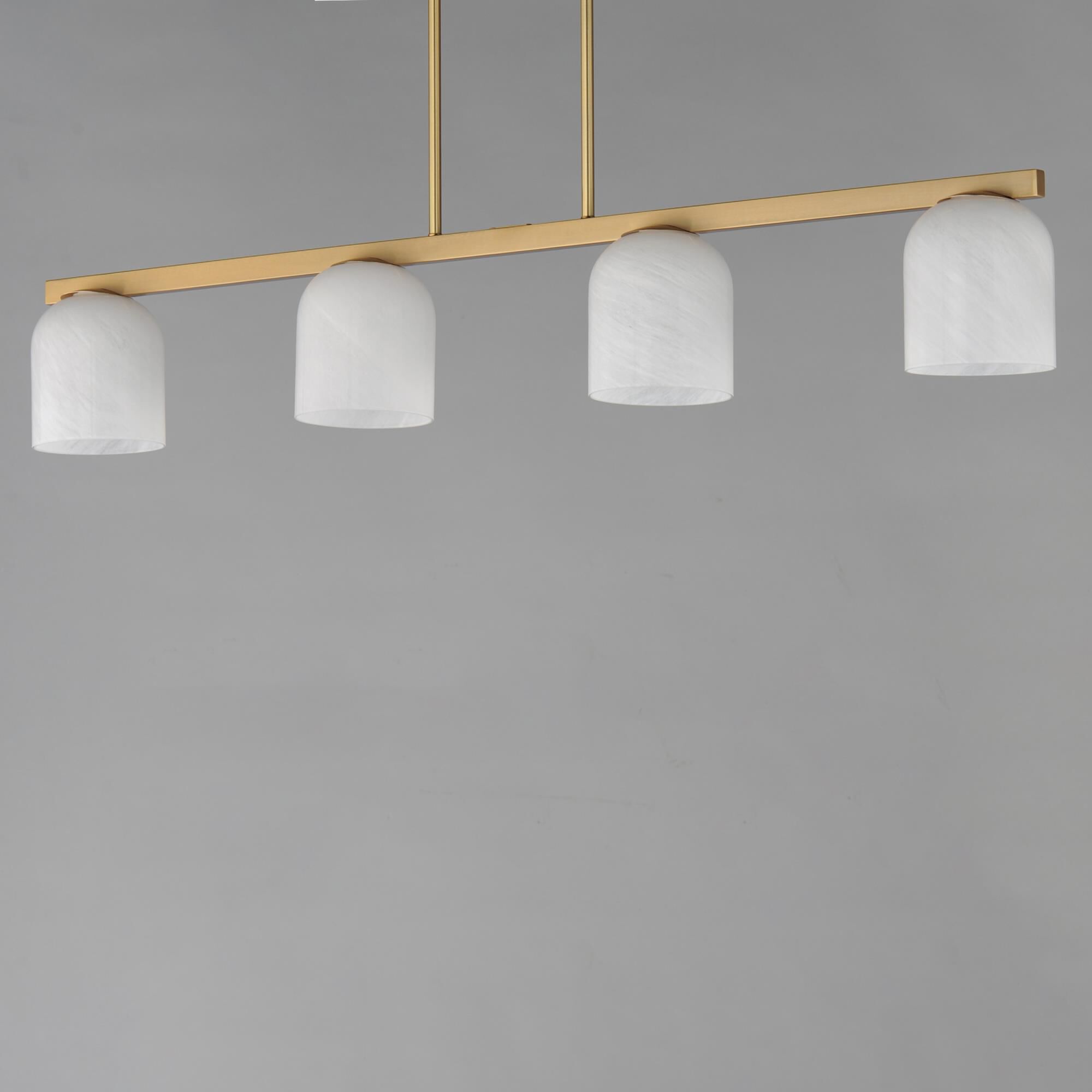 Shown in Natural Aged Brass finish and Marble glass and Glass shade