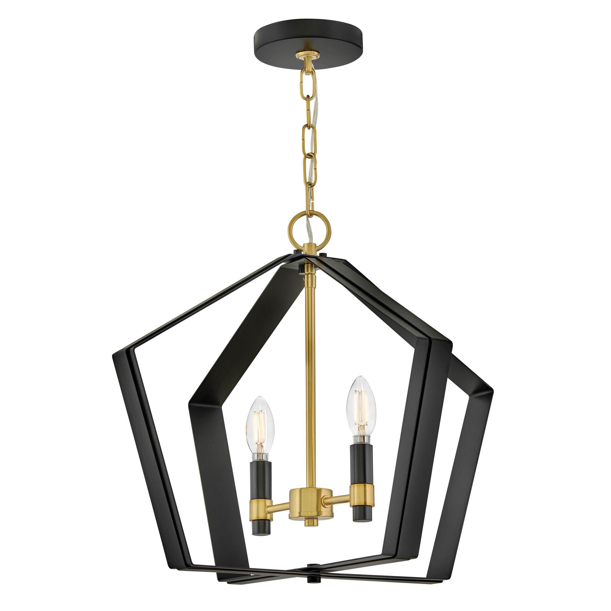 Shown in Black finish and Lacquered Brass accent