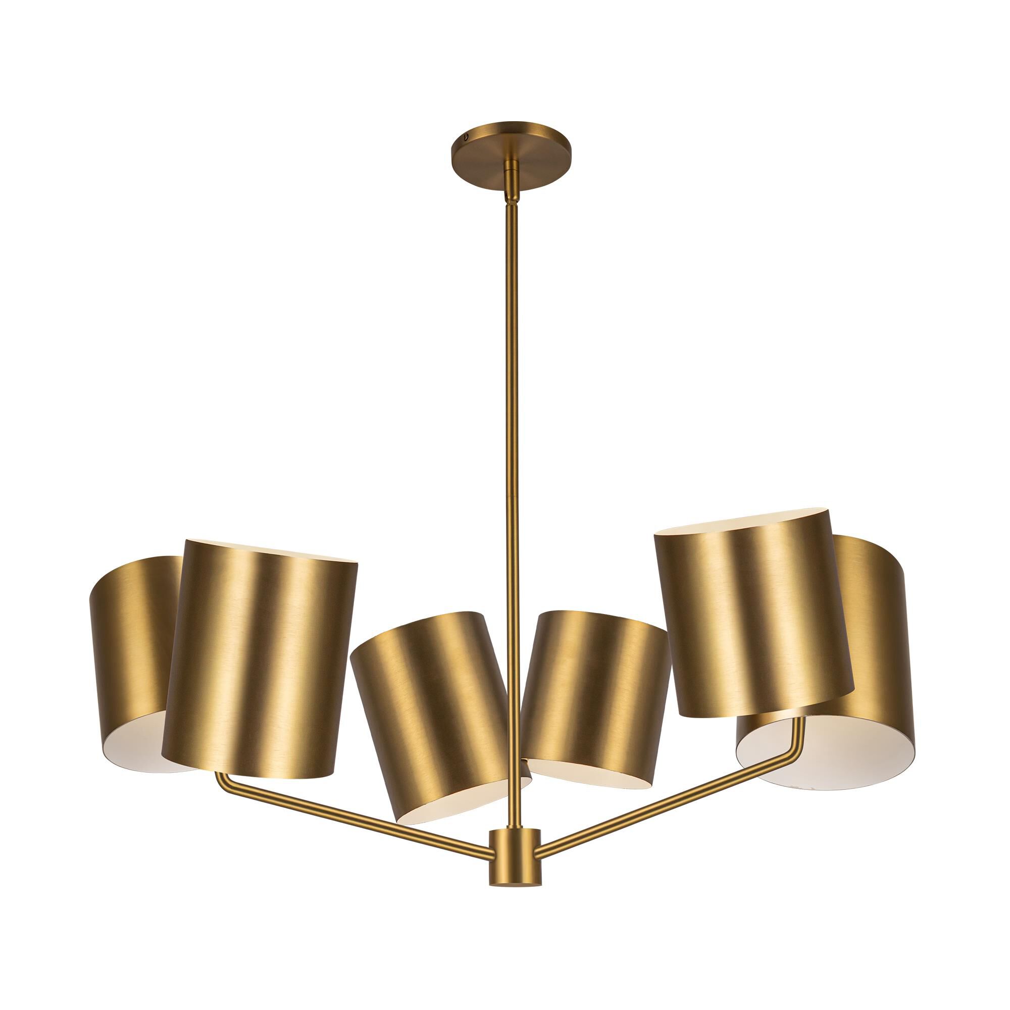 Shown in Brushed Gold finish and Steel shade