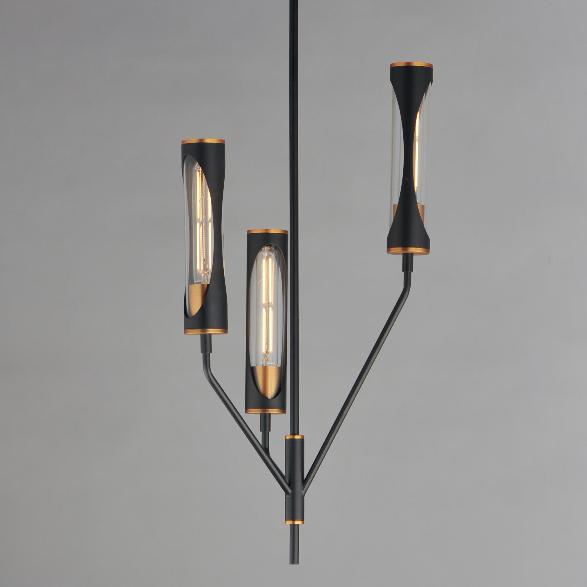 Shown in Black / Antique Brass finish and Clear glass and Glass shade