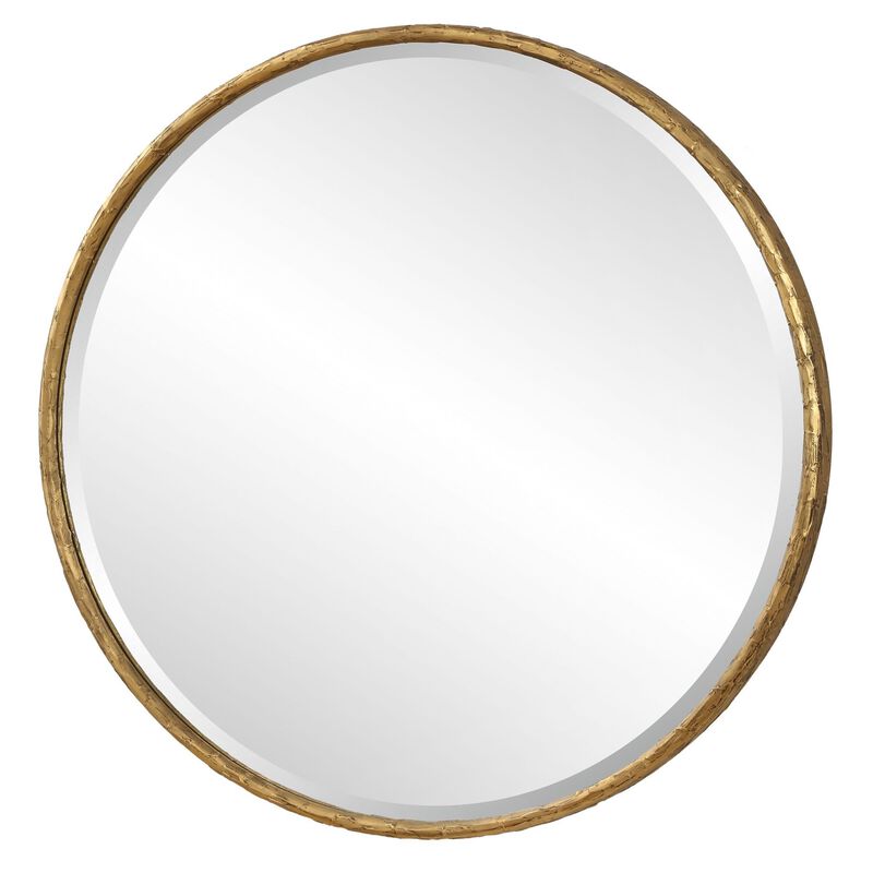 Uttermost Sutton Aged Gold Round Mirror Decorative Mirrors by Uttermost