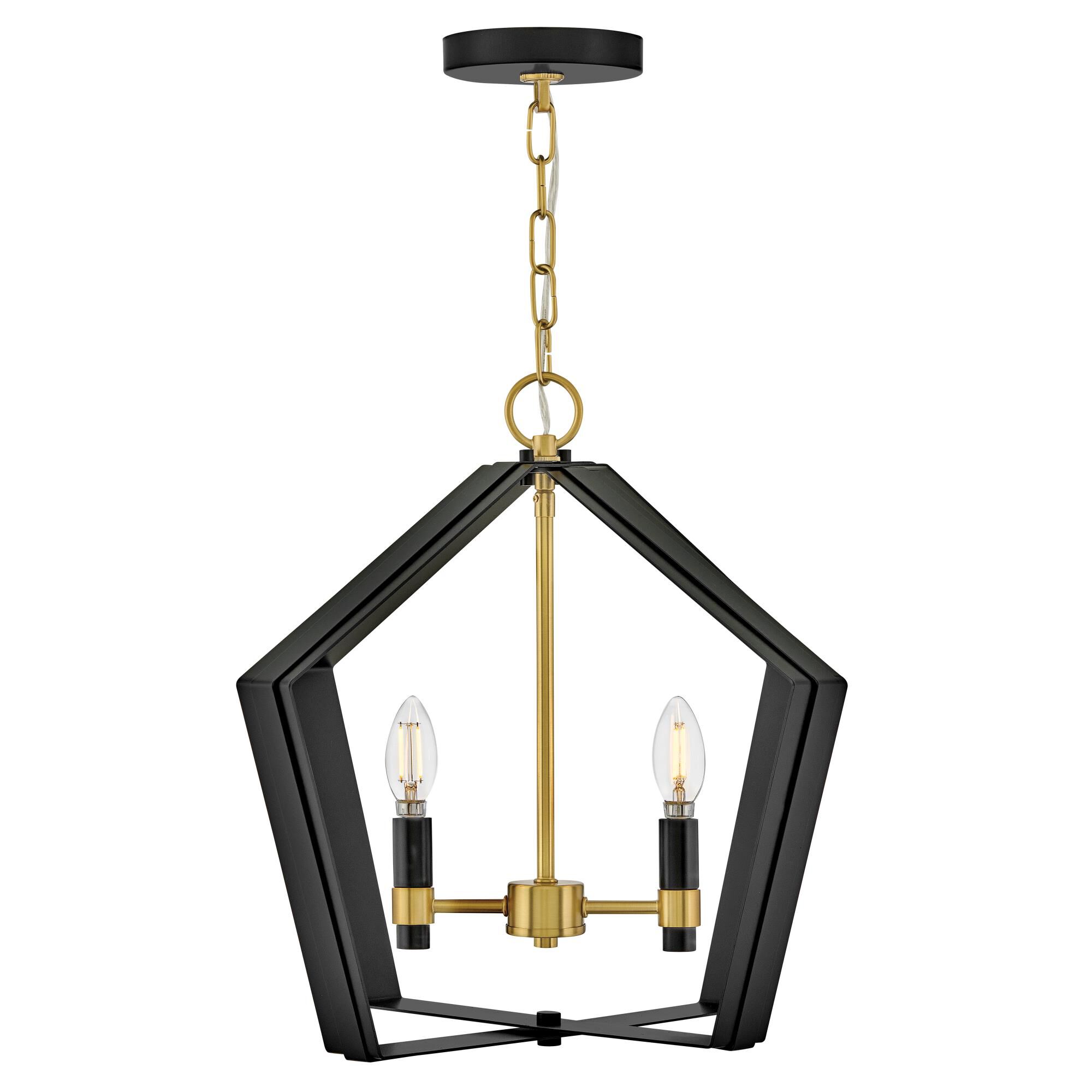 Shown in Black finish and Lacquered Brass accent