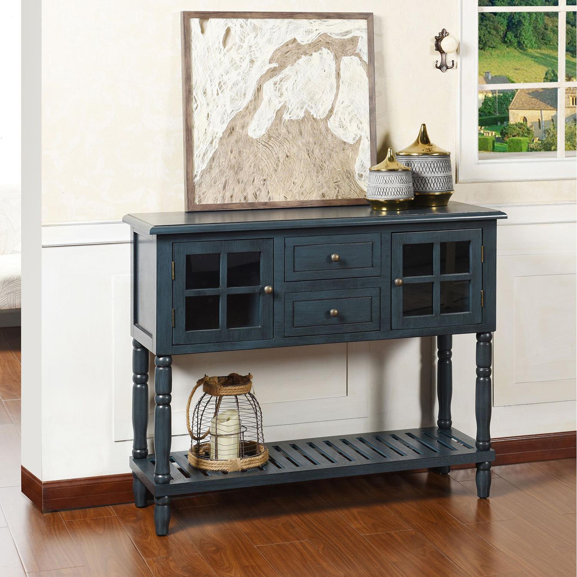 Shown in Weathered Antique Navy Blue finish