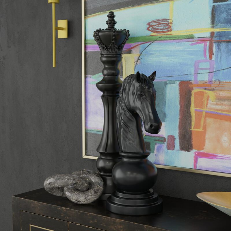 King Chess Piece Sculpture by Harp and Finial