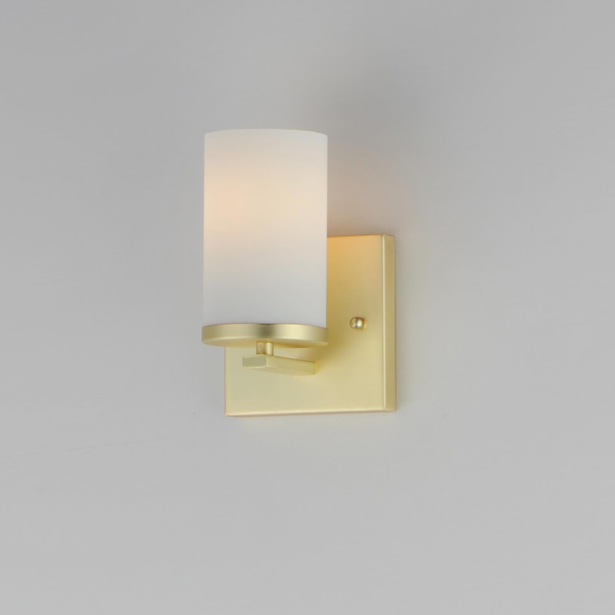 Shown in Satin Brass finish and Satin White glass and Glass shade