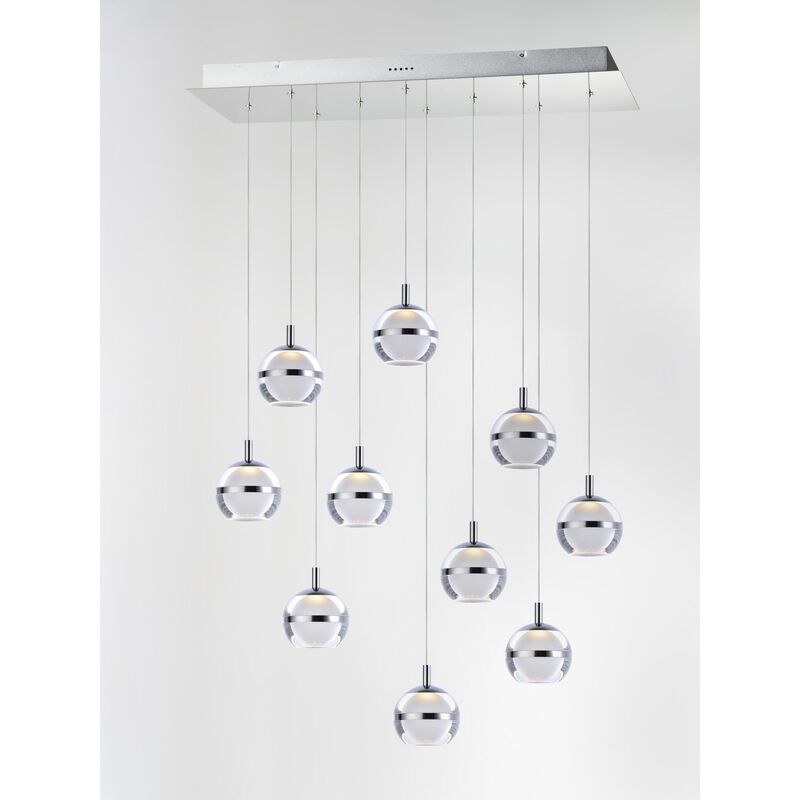 Swank 31 Inch 10 Light LED Linear Suspension Light by ET2 Lighting