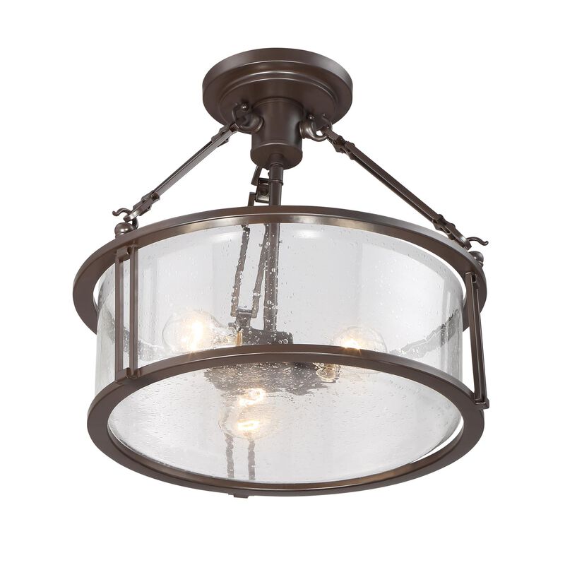 Buchanan 16 Inch 3 Light Semi Flush Mount by Quoizel