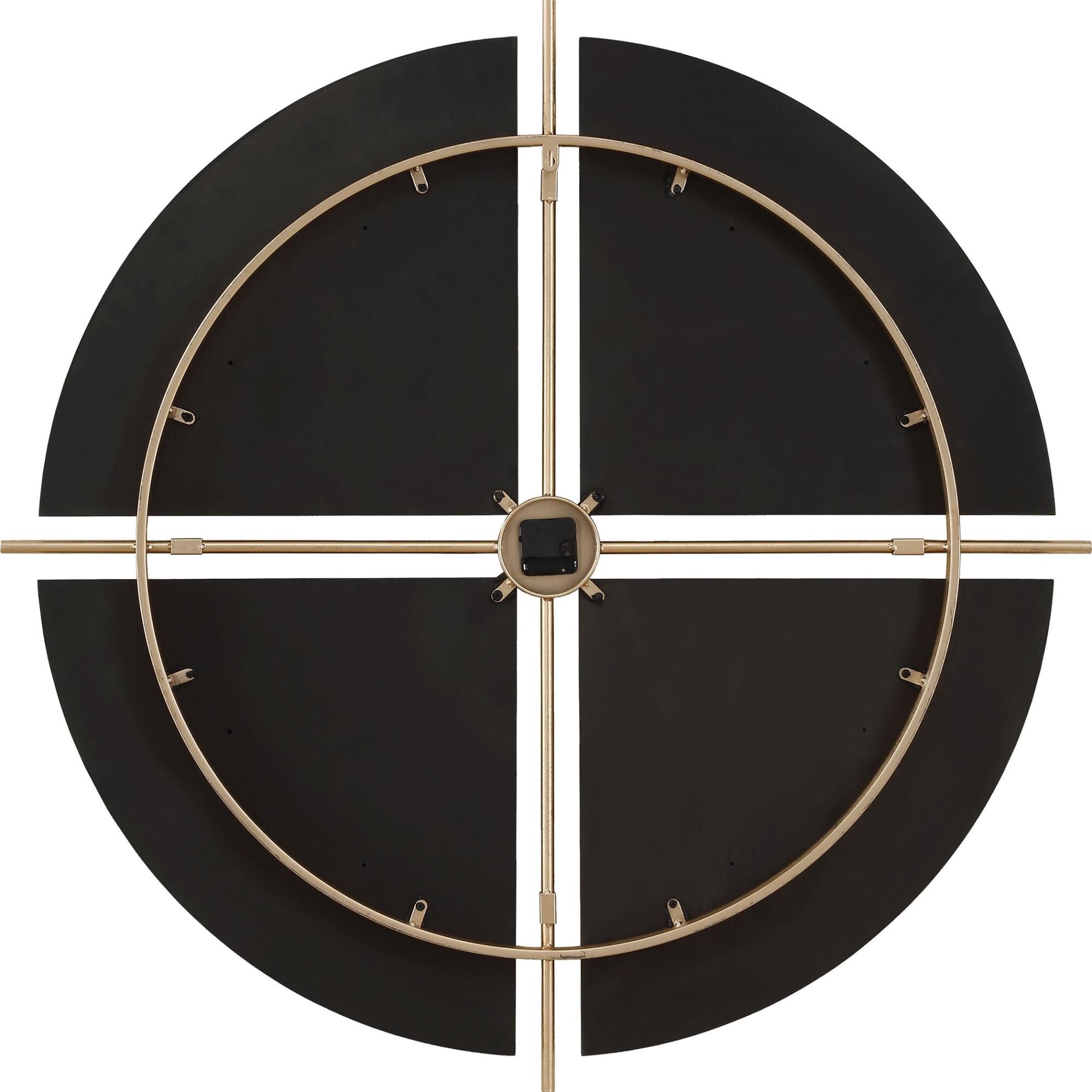 Shown in This Unique Clock Is A Harmonious Blend Of Form And Function, Divided Into Four Seamlessly Pieced Se finish