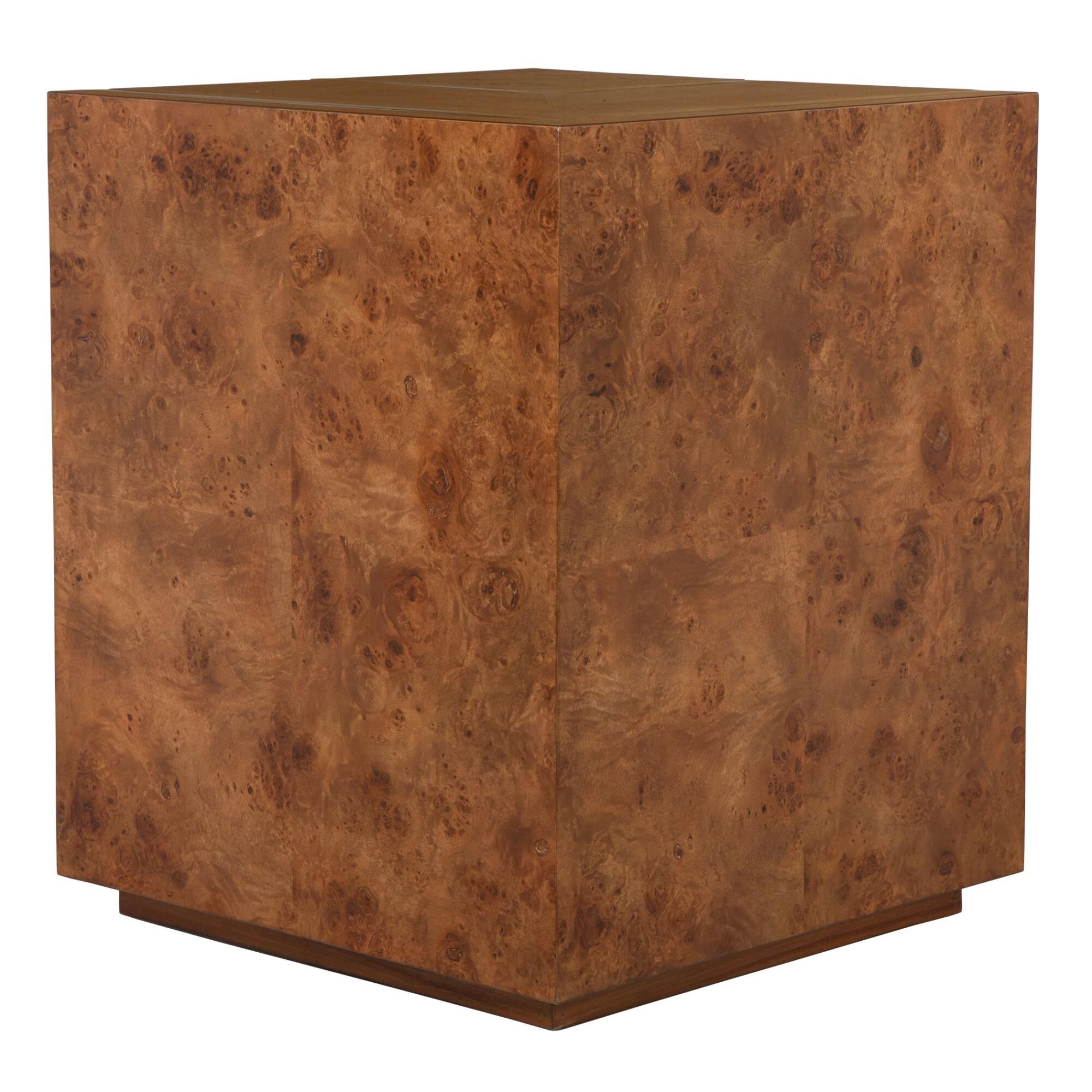 Shown in Crafted From A Combination Of Different Veneers And Detailed Metal Work This Accent Table Offers Str finish