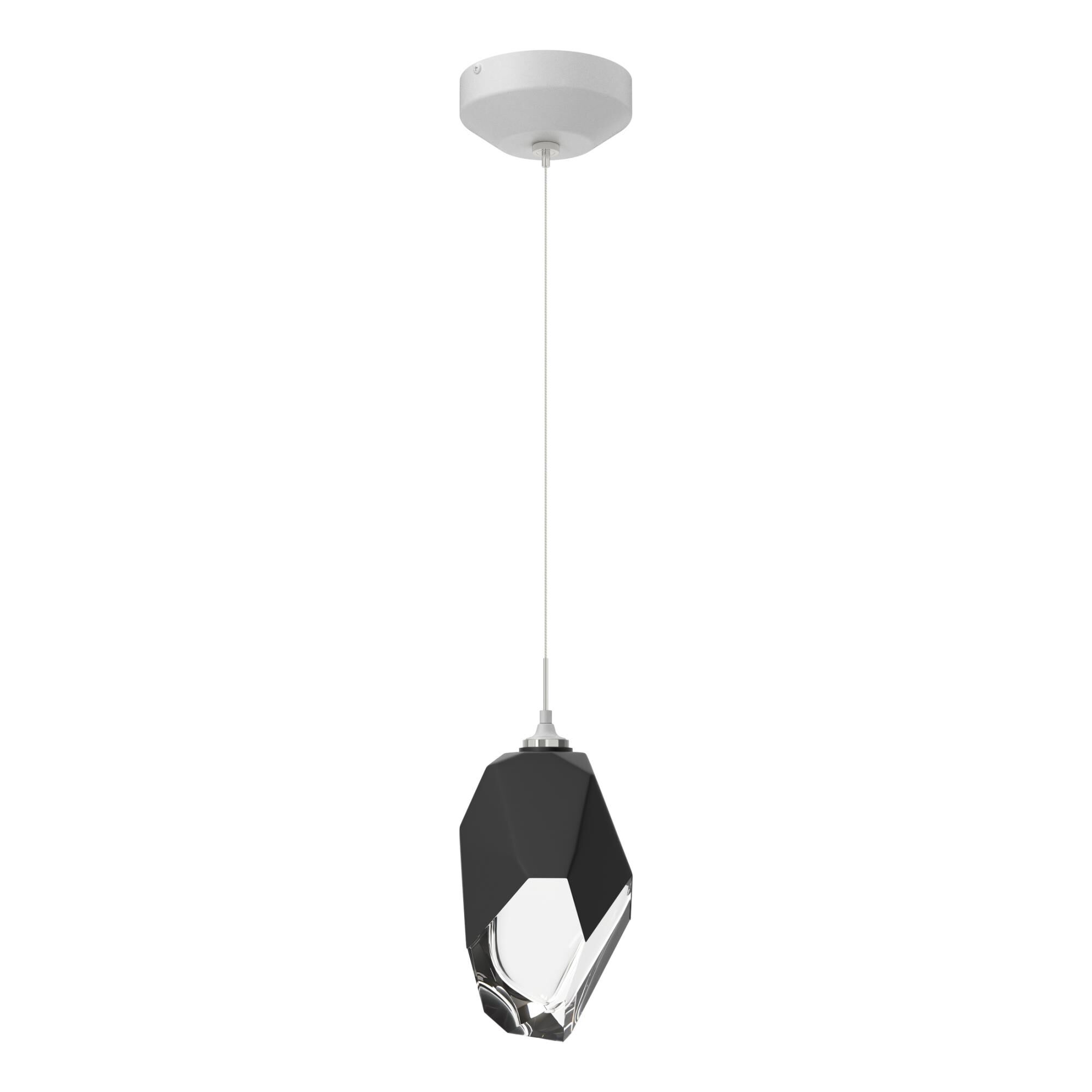 Shown in White finish and Black glass and Black Glass shade