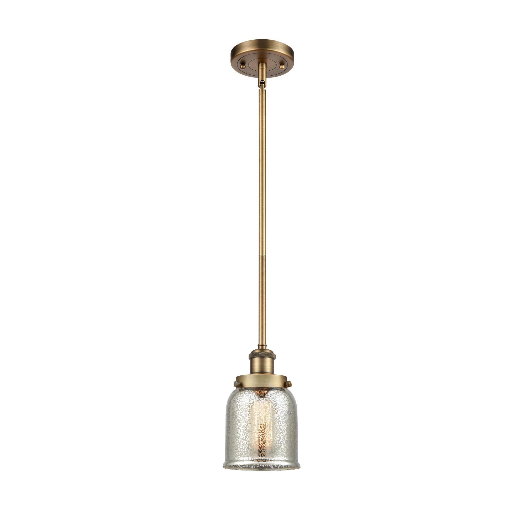 Shown in Brushed Brass finish and Silver Plated Mercury Small Bell glass