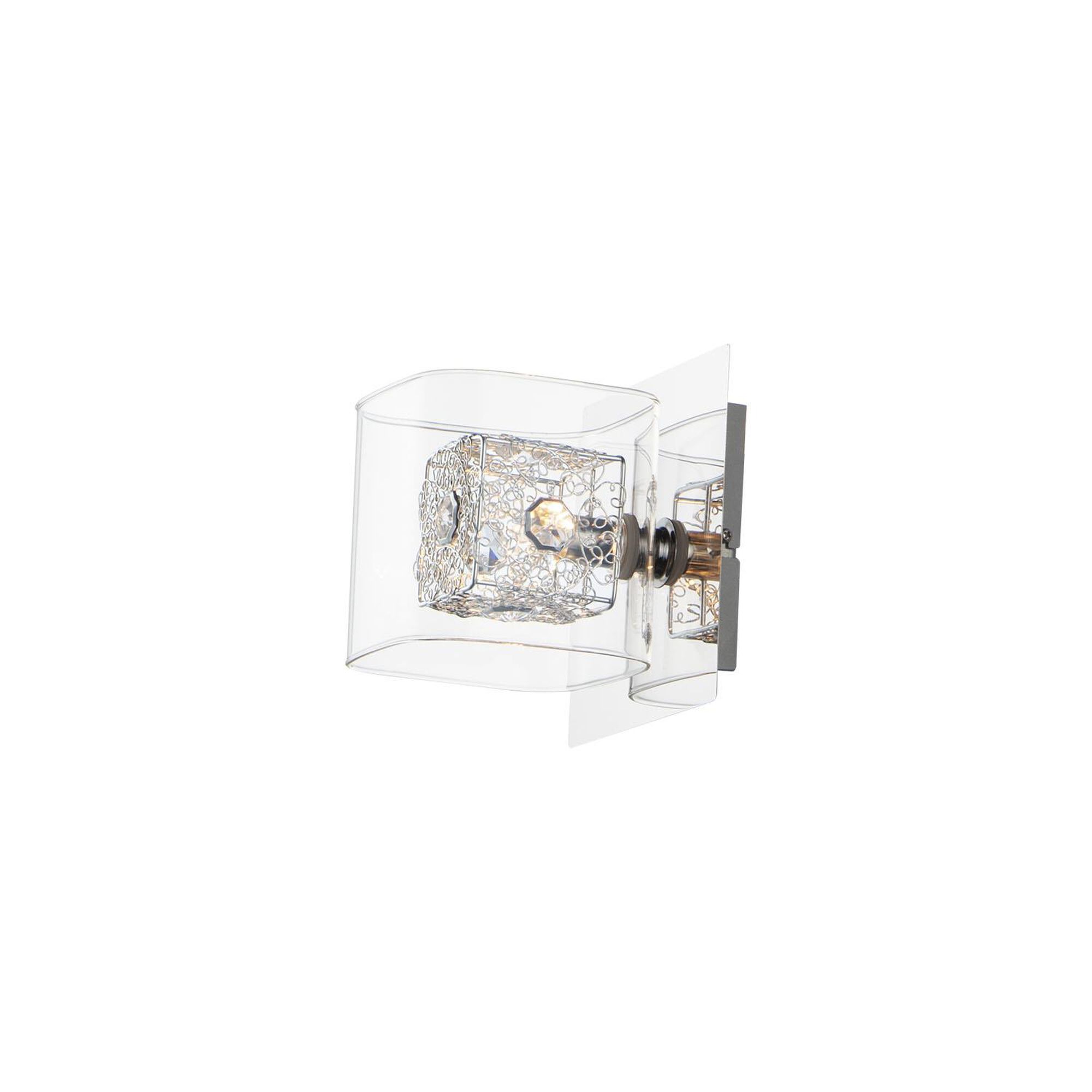 Shown in Polished Chrome finish and Clear glass and Inner Metal - Polished Chrome accent