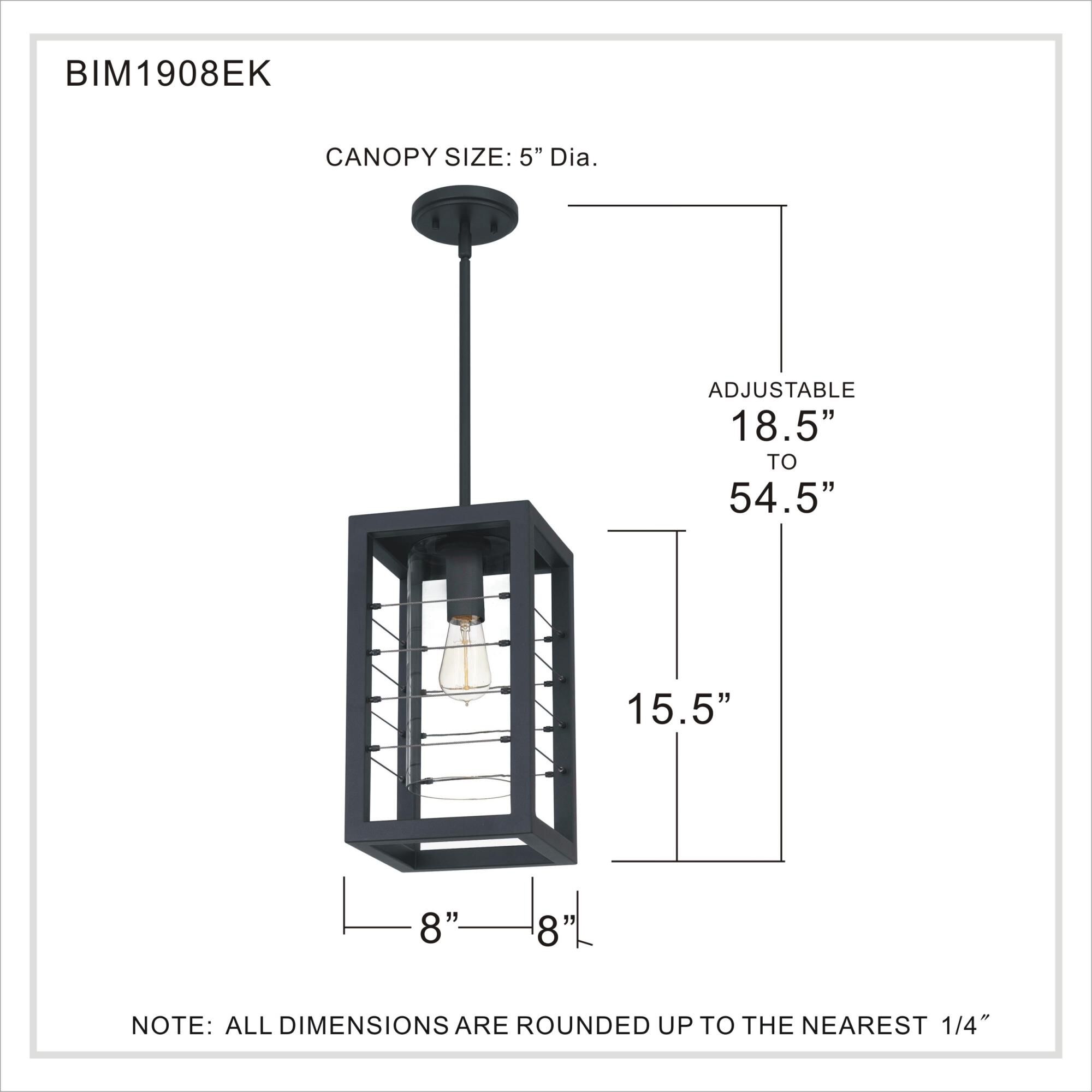 Shown in Earth Black finish and Clear Glass shade