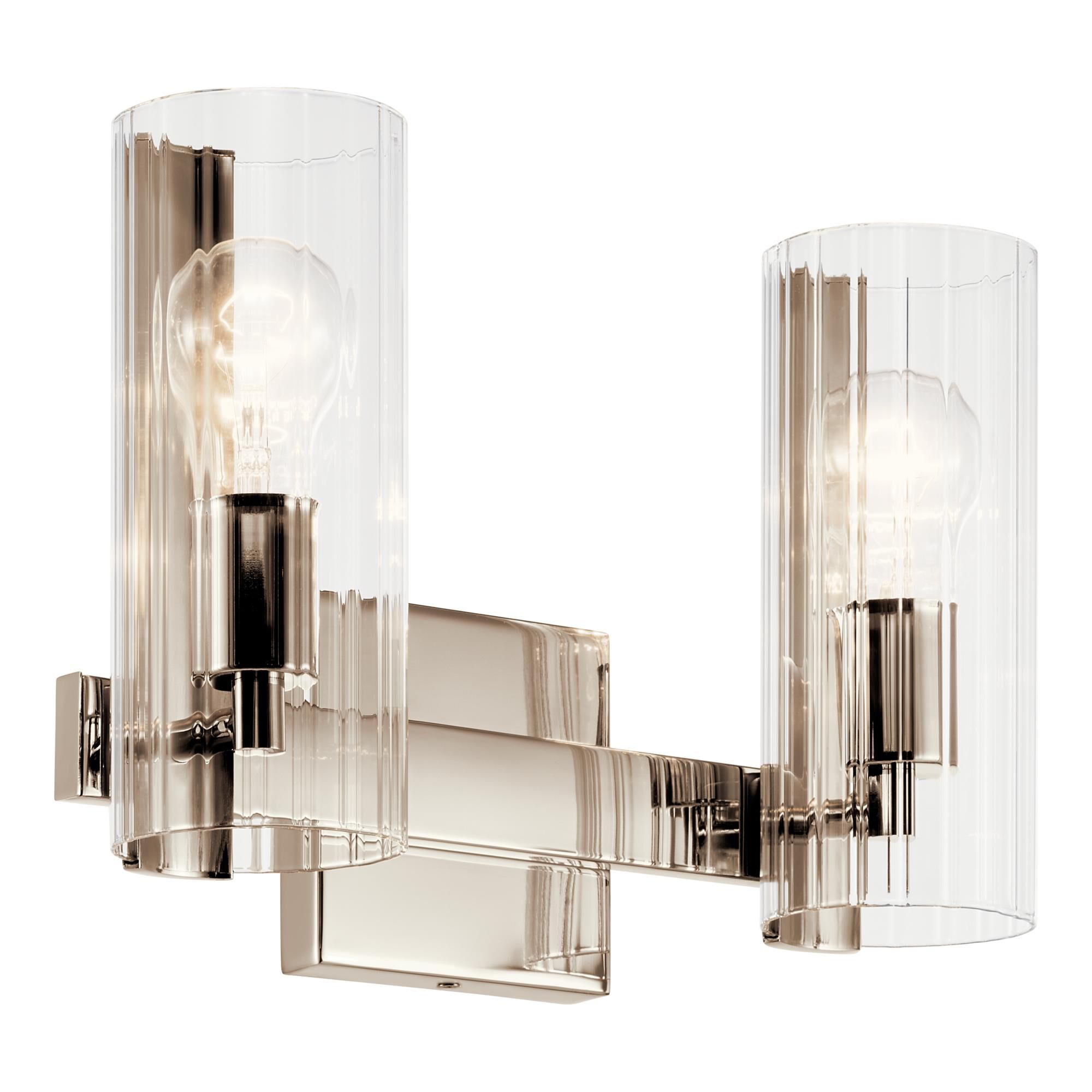 Shown in Polished Nickel finish and Clear Fluted glass