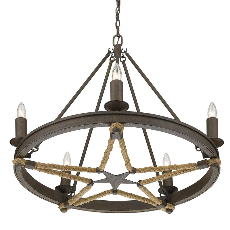 Stokes 28 Inch 5 Light Chandelier by Golden Lighting