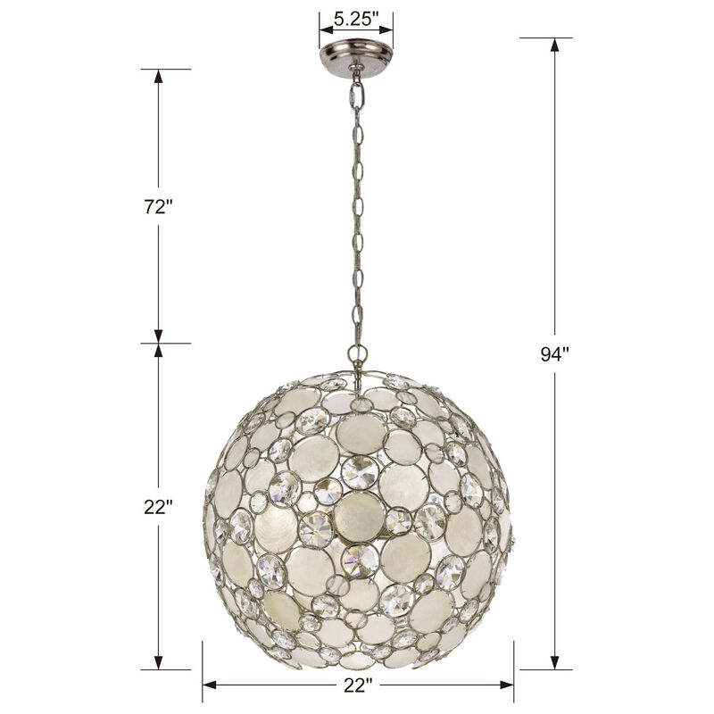 Palla 22 Inch Large Pendant by Crystorama