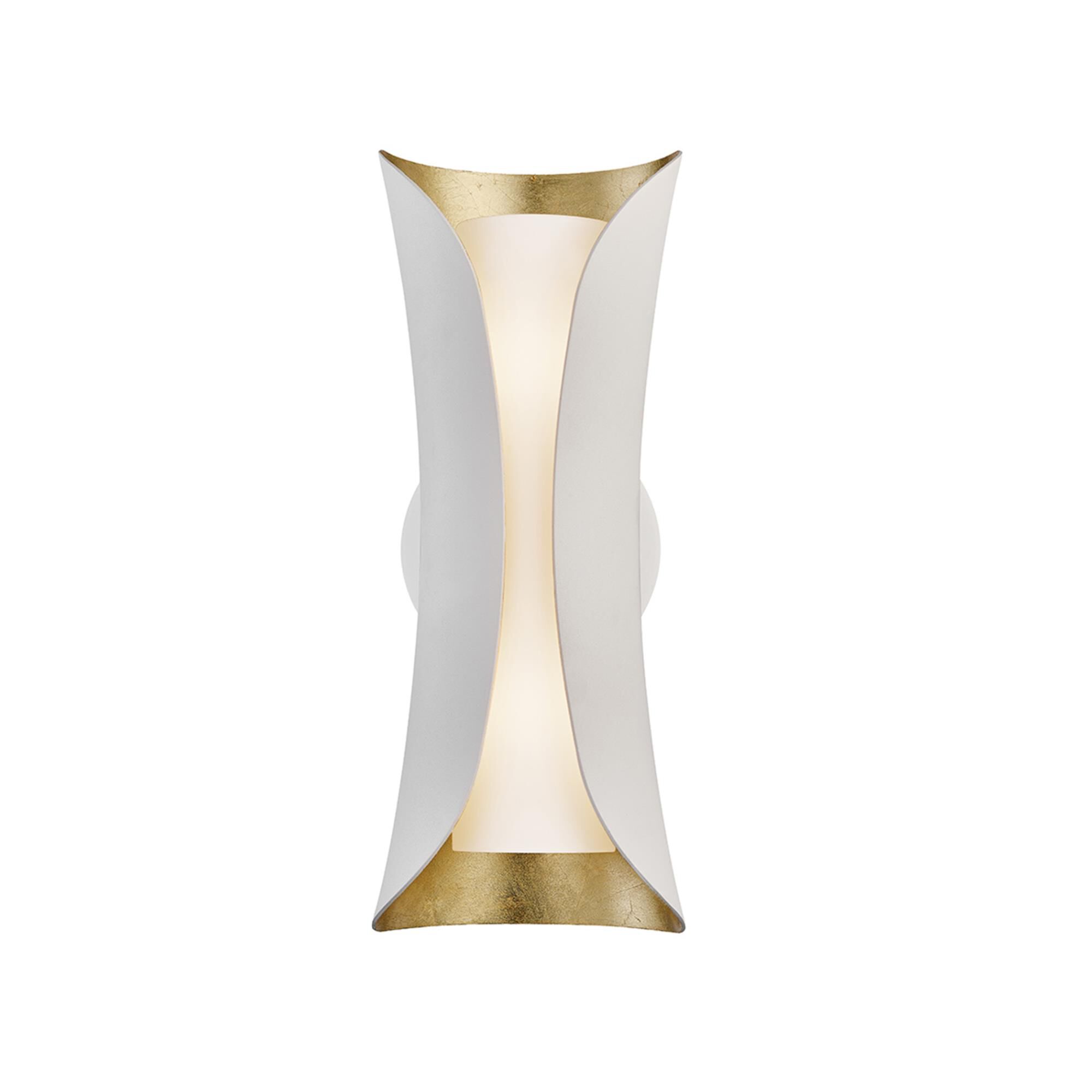 Shown in Gold Leaf - White finish and Opal Matte - Acid Etched glass