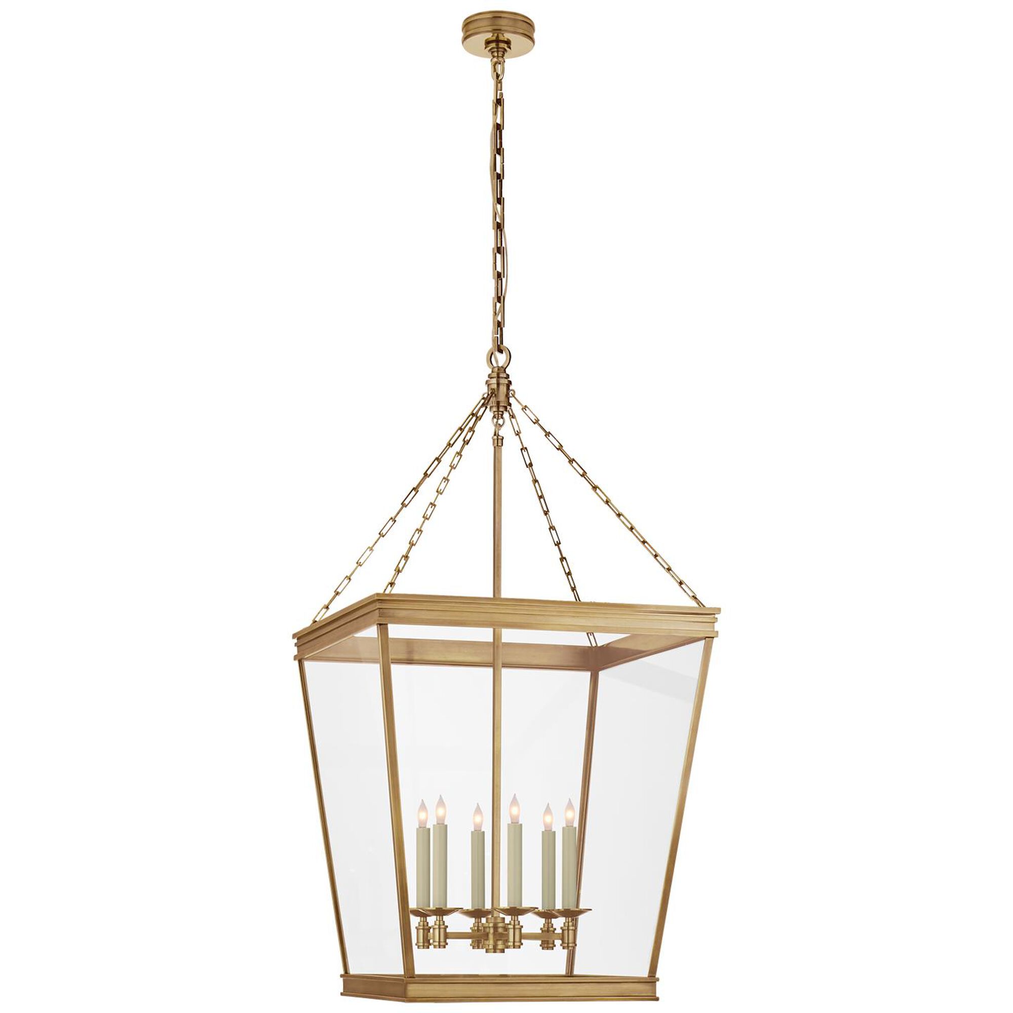 Shown in Antique-Burnished Brass finish and Clear glass