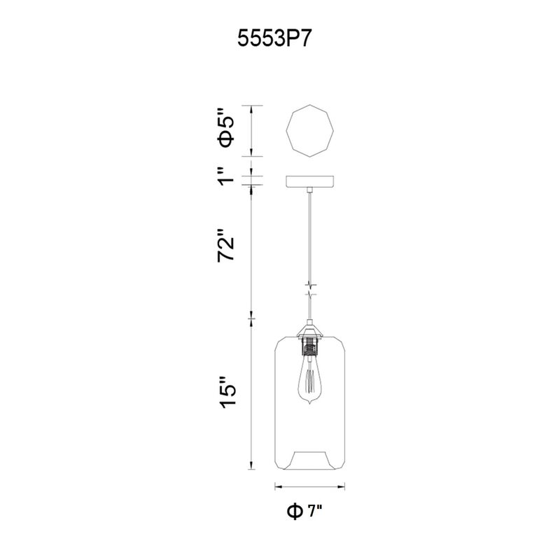 CWI Lighting Glass 7 Inch Mini Pendant