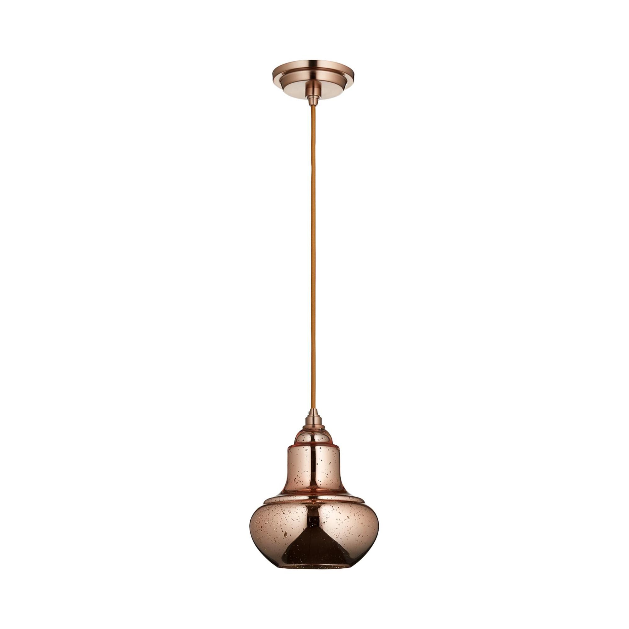 Shown in Satin Copper finish and Copper Mercury glass