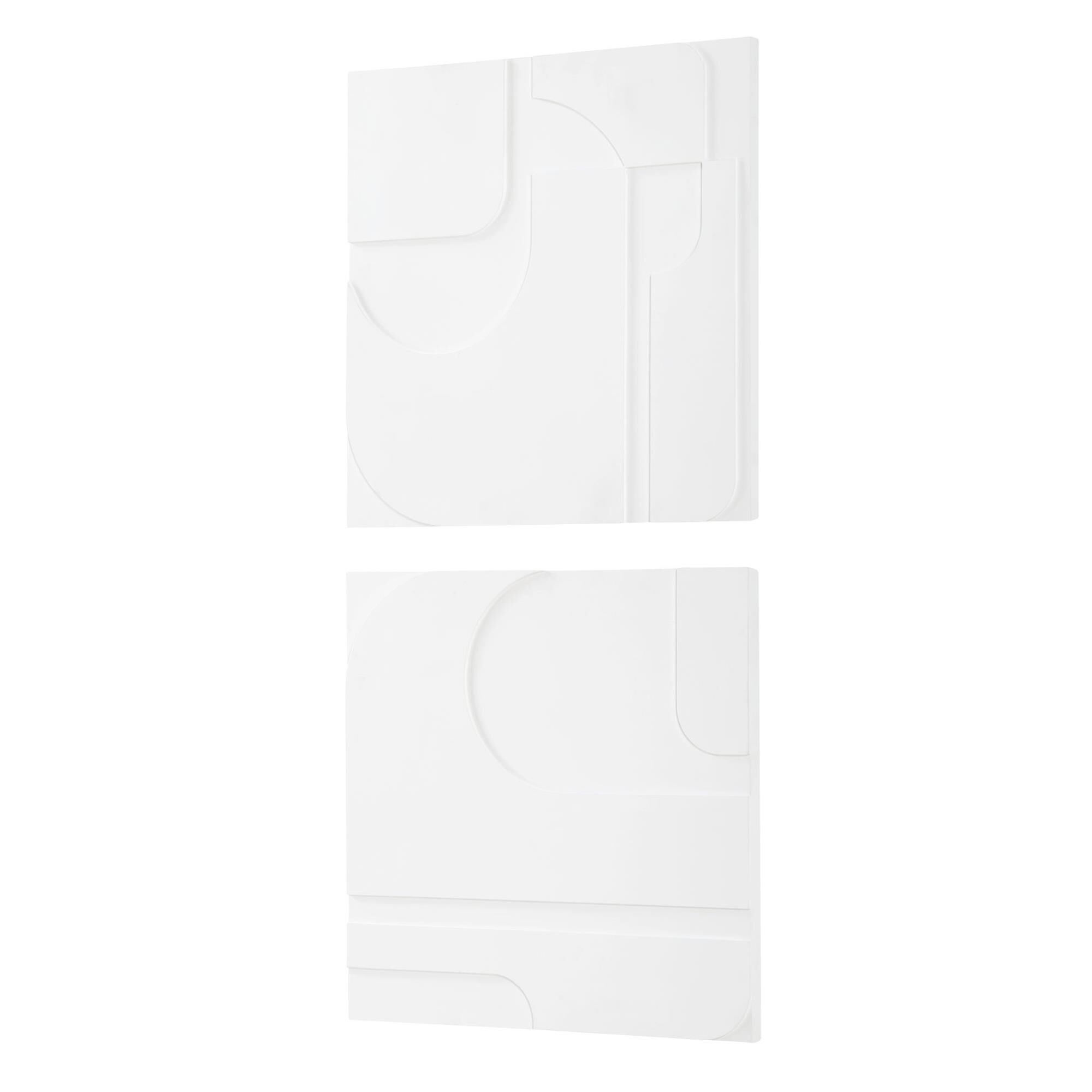 Shown in An Abstract Curvilinear Display Of Shapes In A Solid White Three Dimensional Panel Creates A Clean A finish