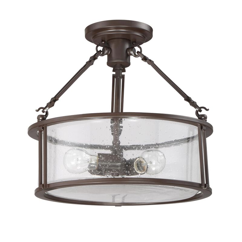 Buchanan 16 Inch 3 Light Semi Flush Mount by Quoizel