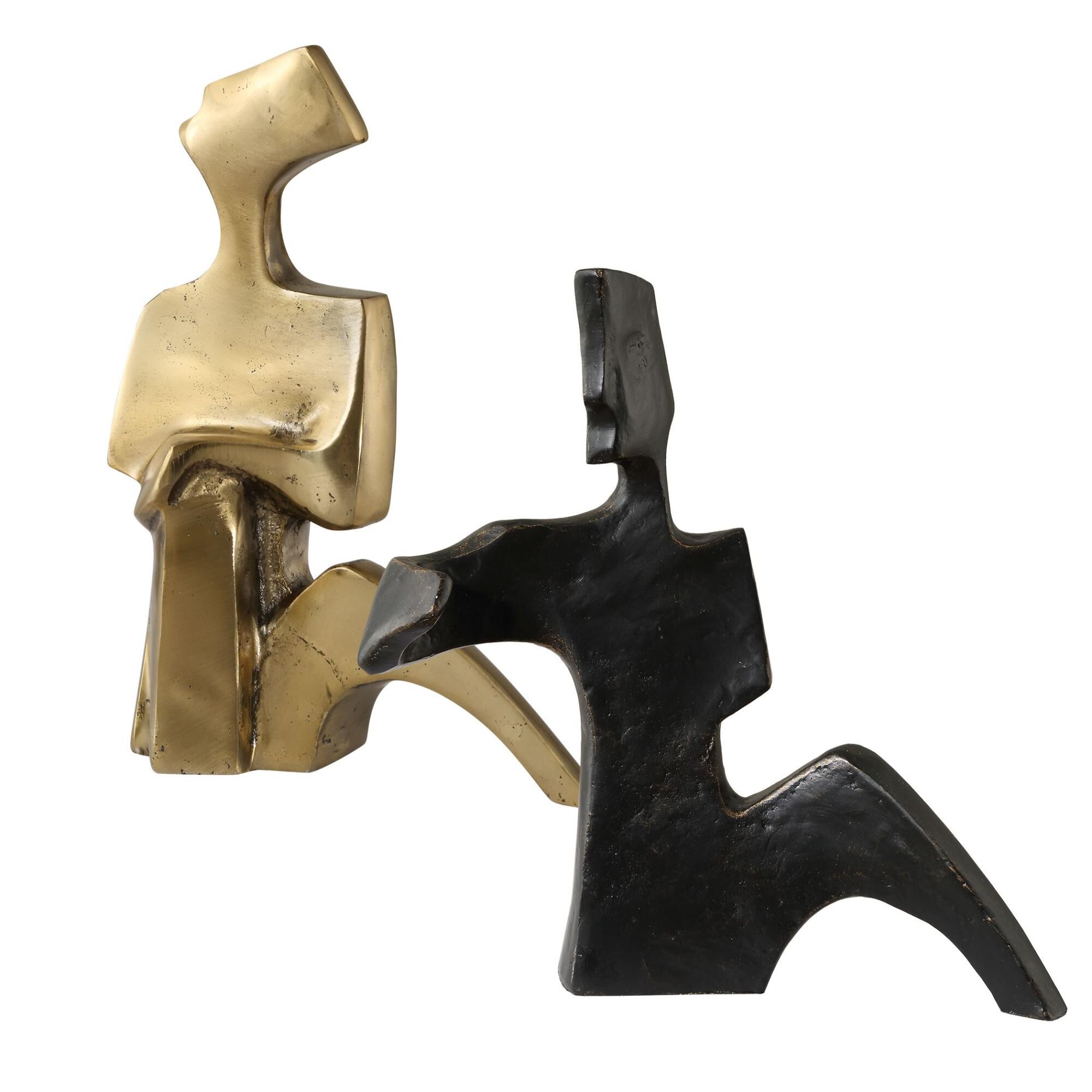 Shown in Capturing The Essence Of Love In Shimmering Bronze And Gold, Our Affectionate Couple Sculpture Evoke finish