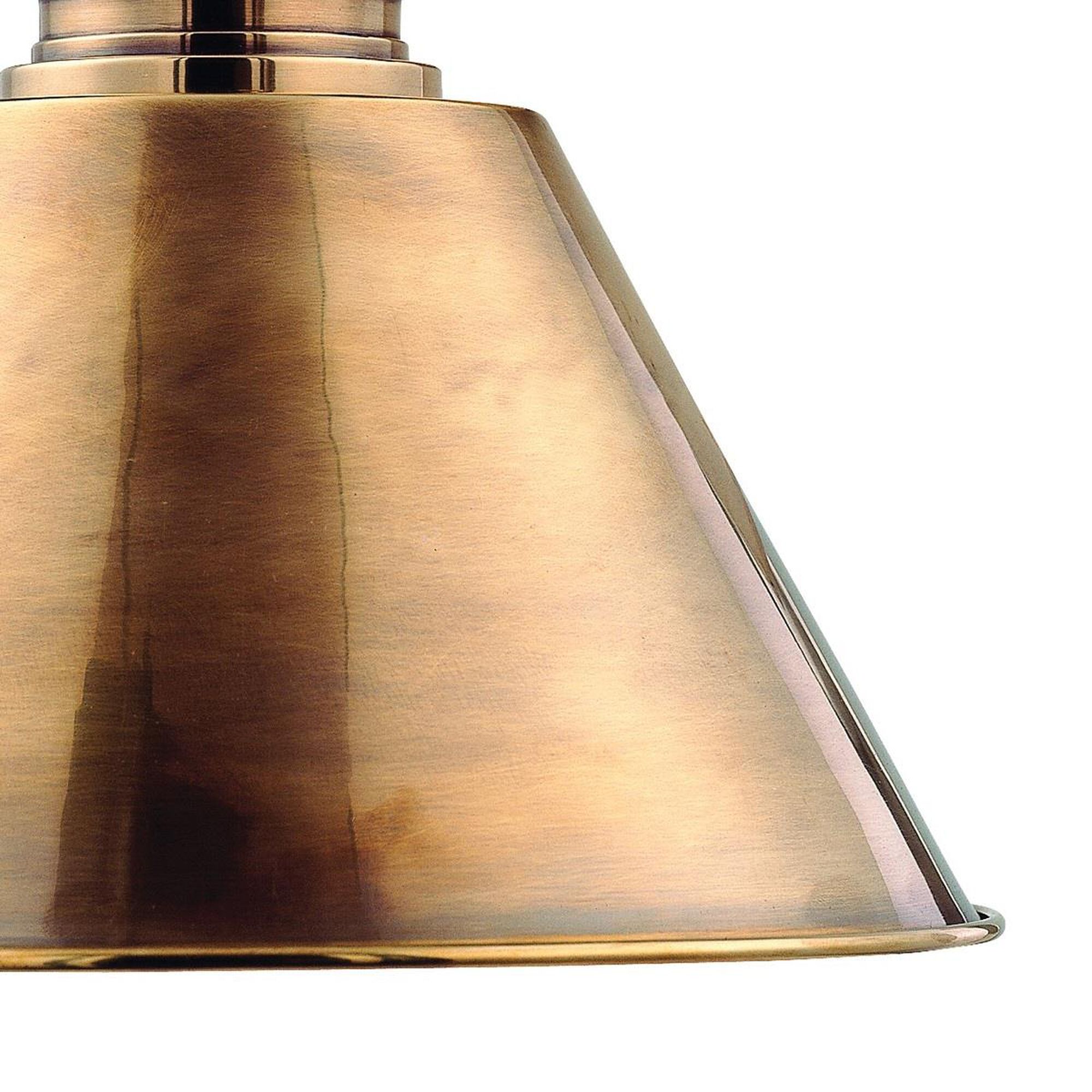 Shown in Aged Brass finish and Aged Brass shade