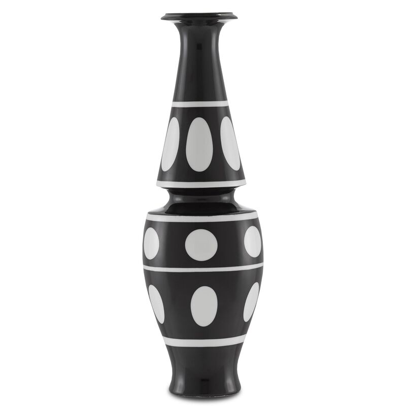 De Luca Black and White Vase Vase-Urn by Currey and Company