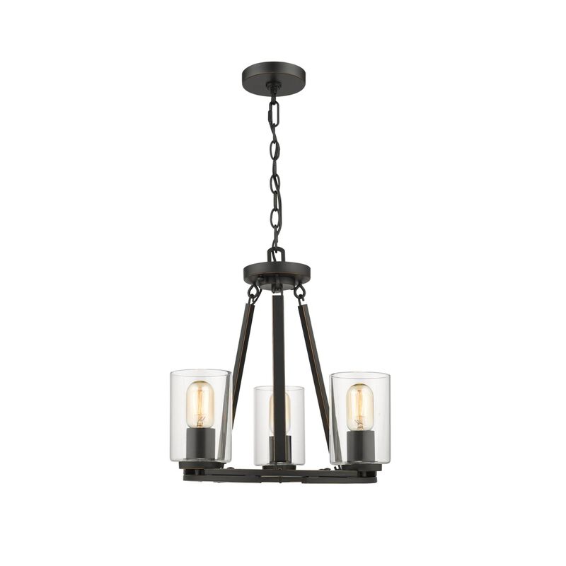 Monroe 16 Inch 3 Light Mini Chandelier by Golden Lighting