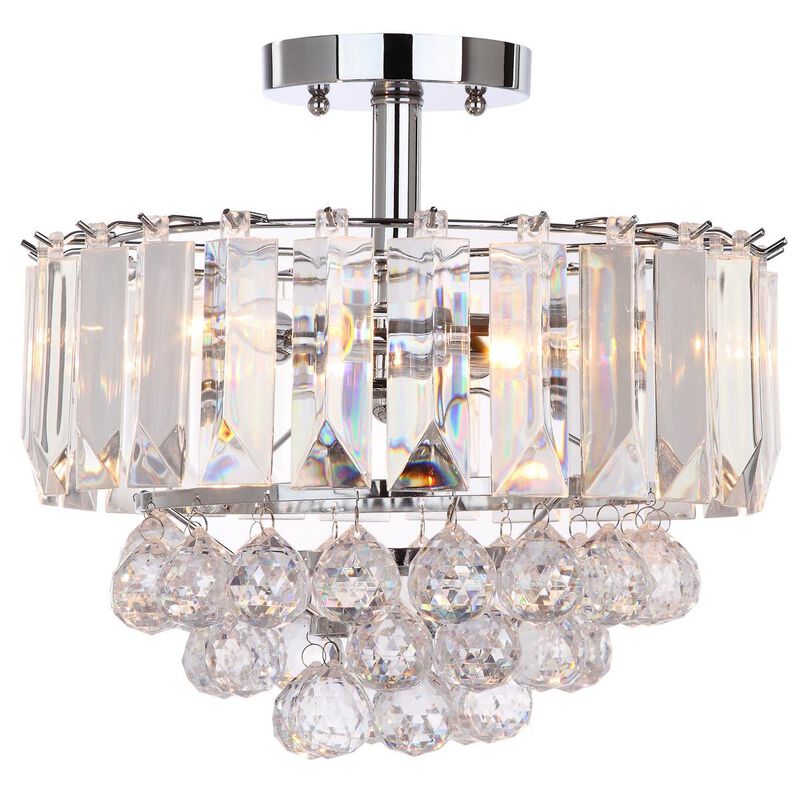 Vaxcel Acrylic 13 Inch 3 Light Semi Flush Mount by Safavieh