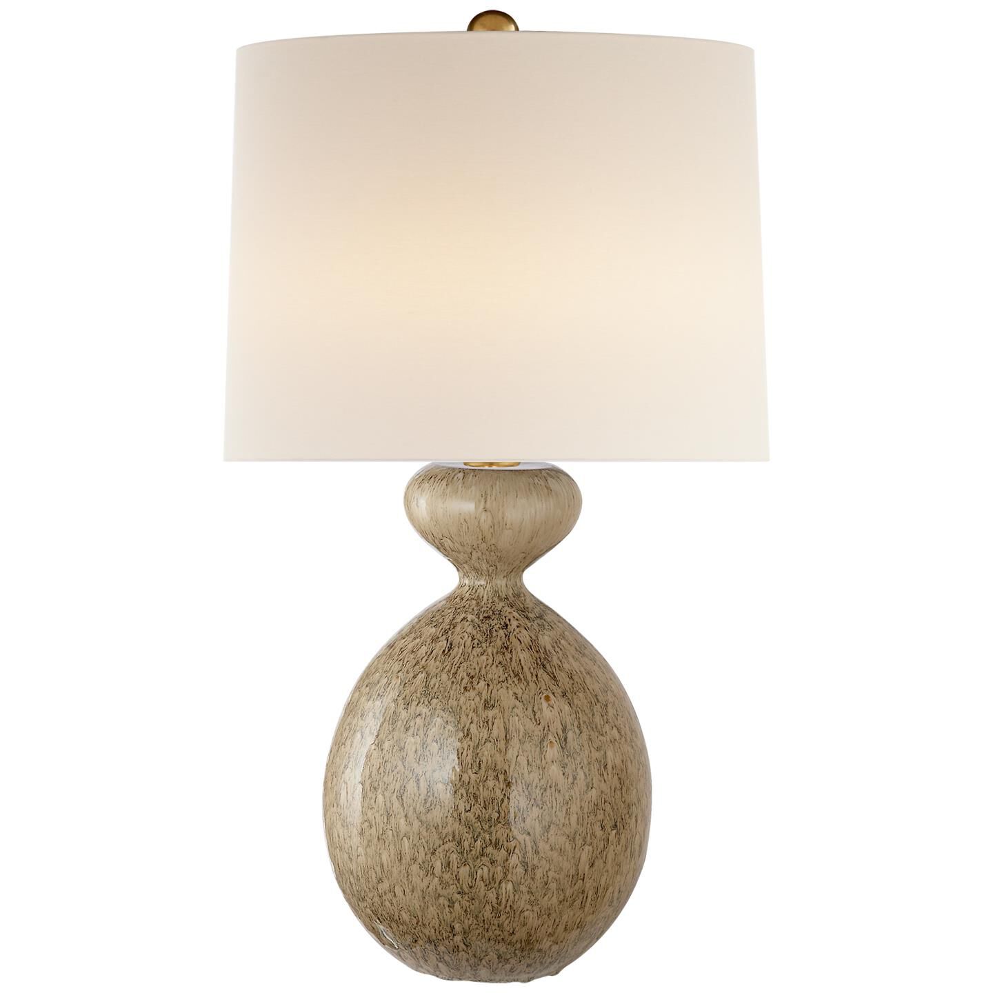 Shown in Marbleized Sienna finish and Linen shade