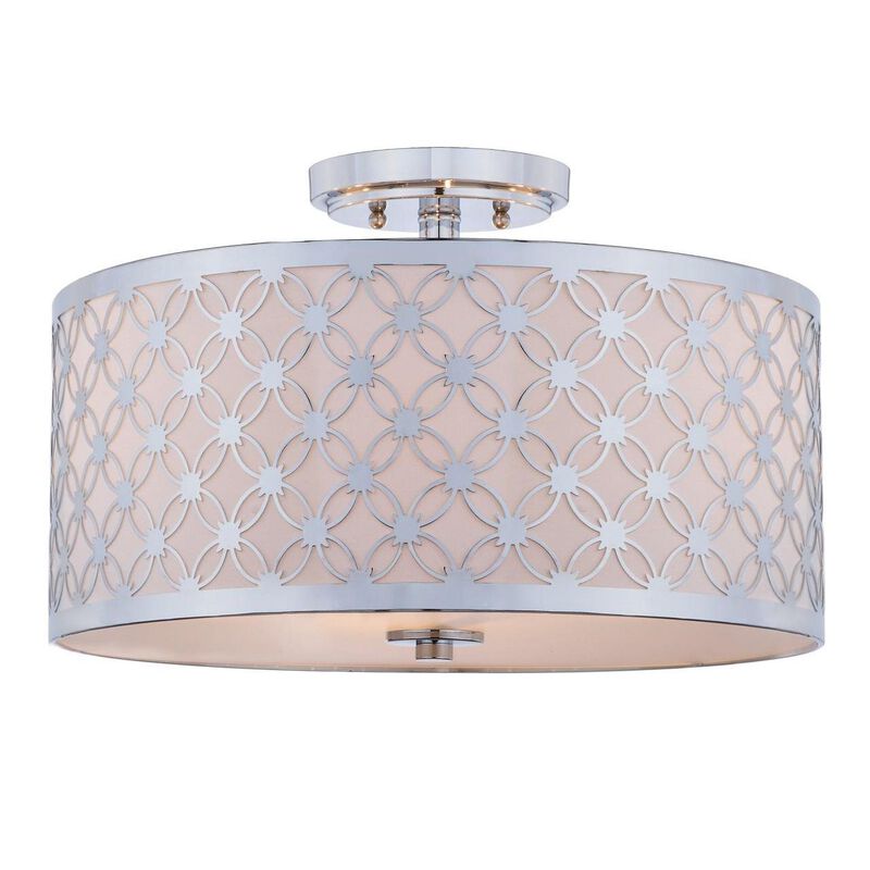 Hutch 16 Inch 3 Light Semi Flush Mount by Safavieh