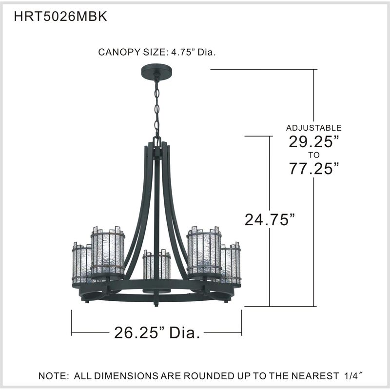 Hartman 26 Inch 5 Light Chandelier by Quoizel