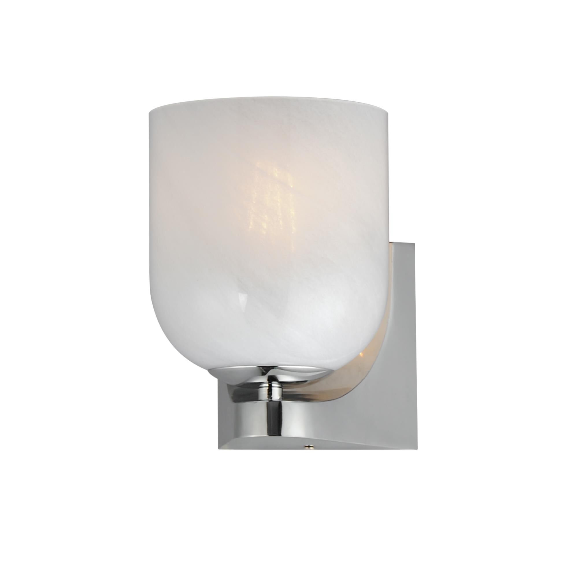 Shown in Polished Chrome finish and Marble glass and Glass shade