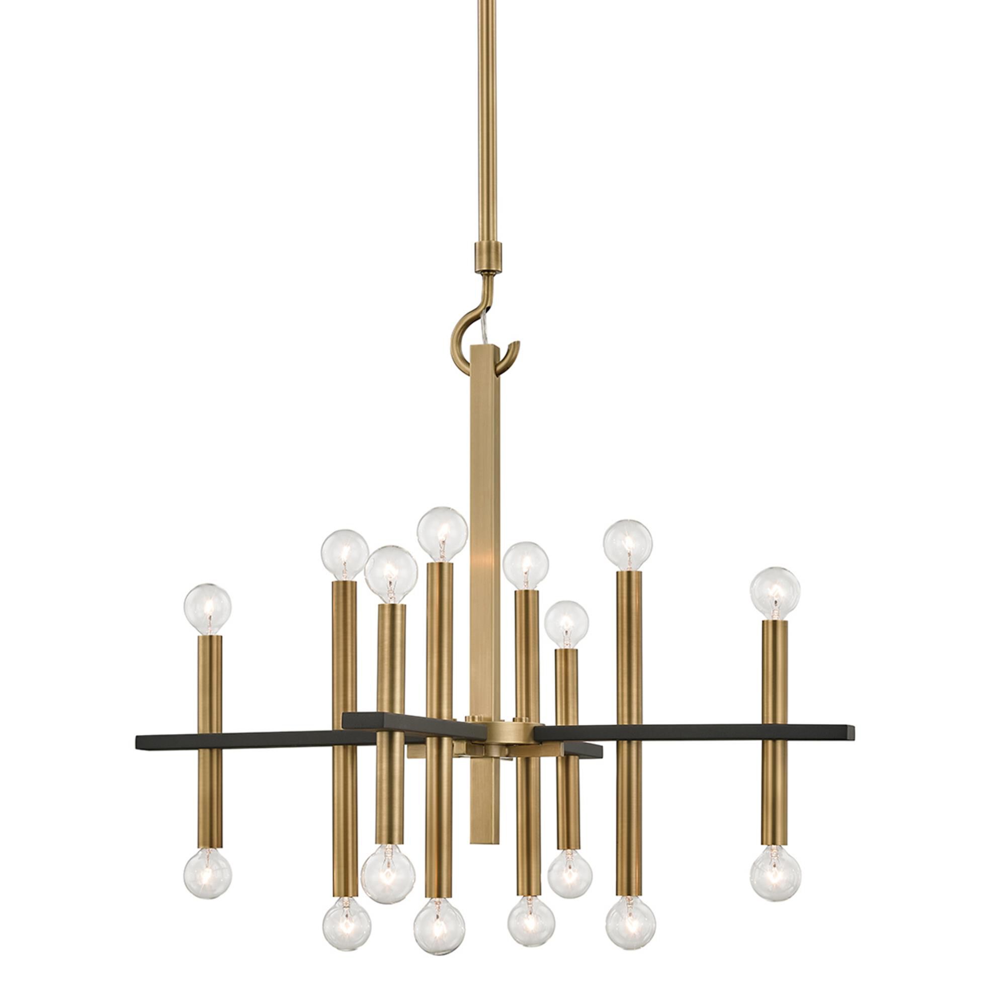 Shown in Aged Brass - Black finish and Black accent