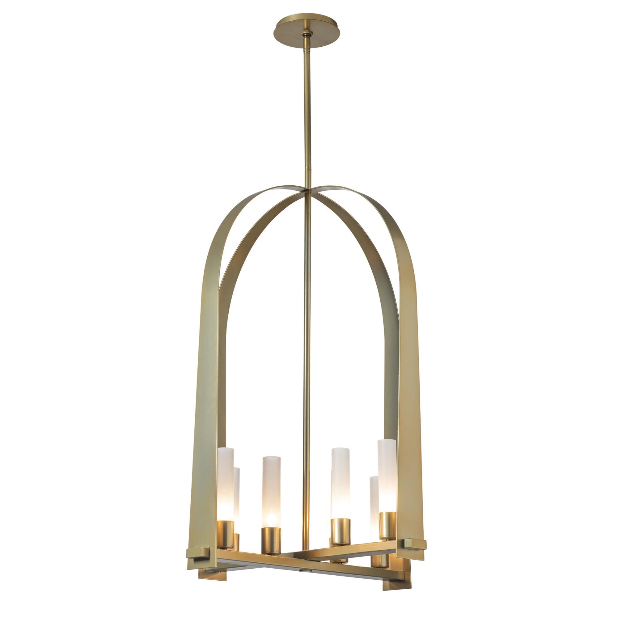 Shown in Modern Brass finish and Frosted glass and Frosted Glass shade