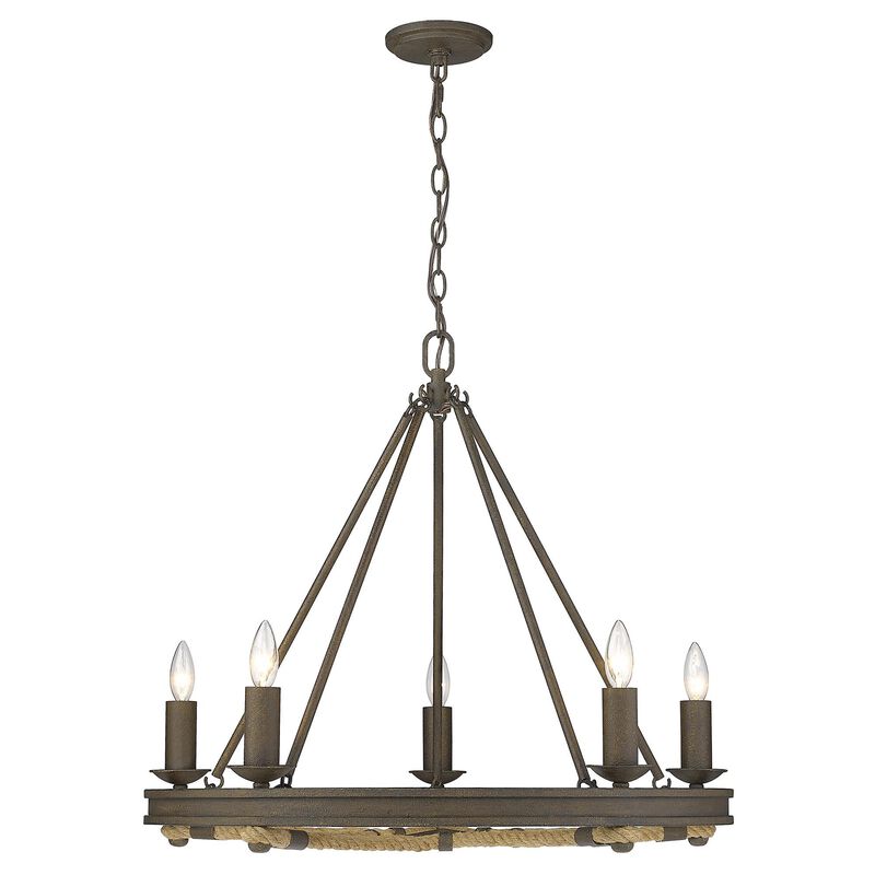 Stokes 28 Inch 5 Light Chandelier by Golden Lighting