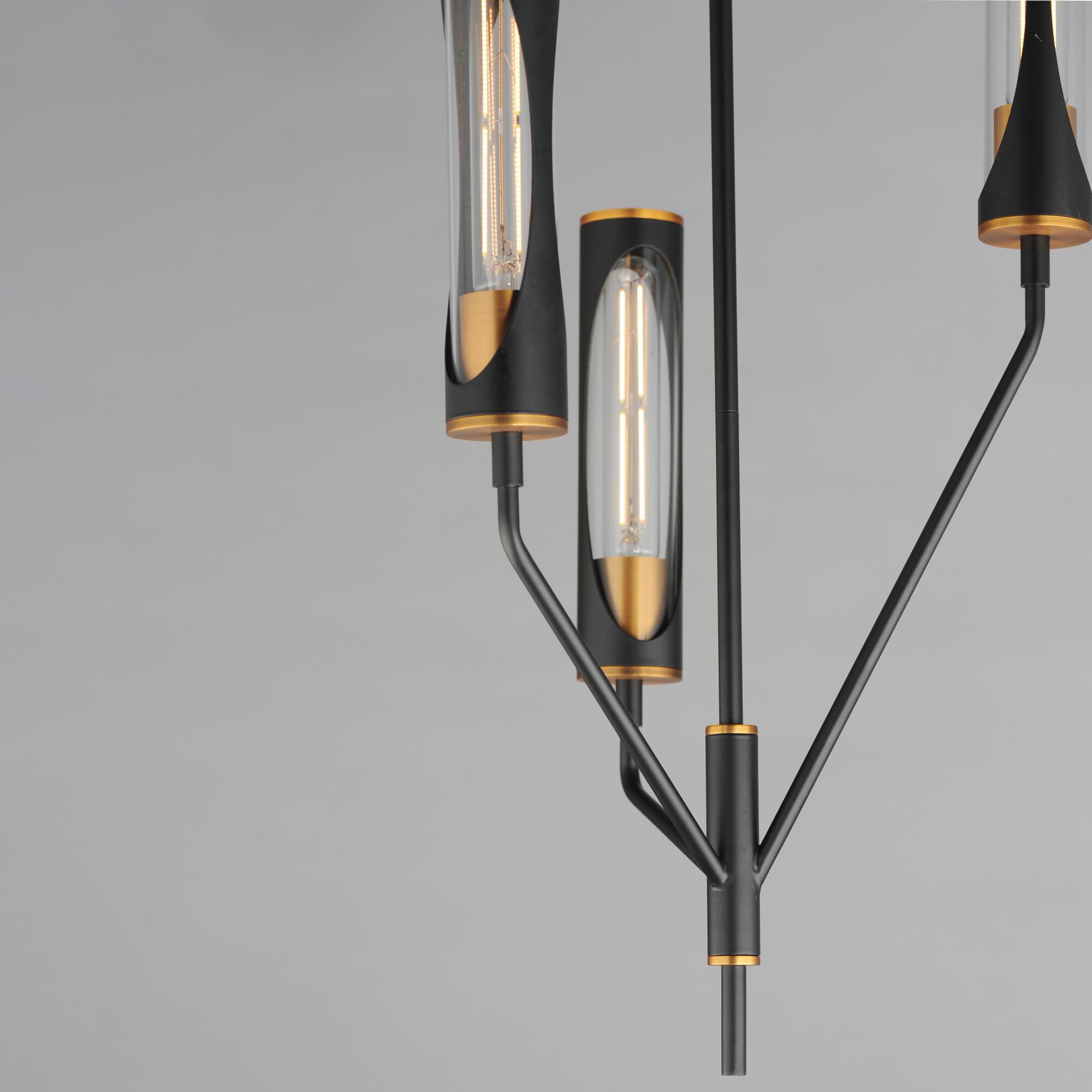 Shown in Black / Antique Brass finish and Clear glass and Glass shade