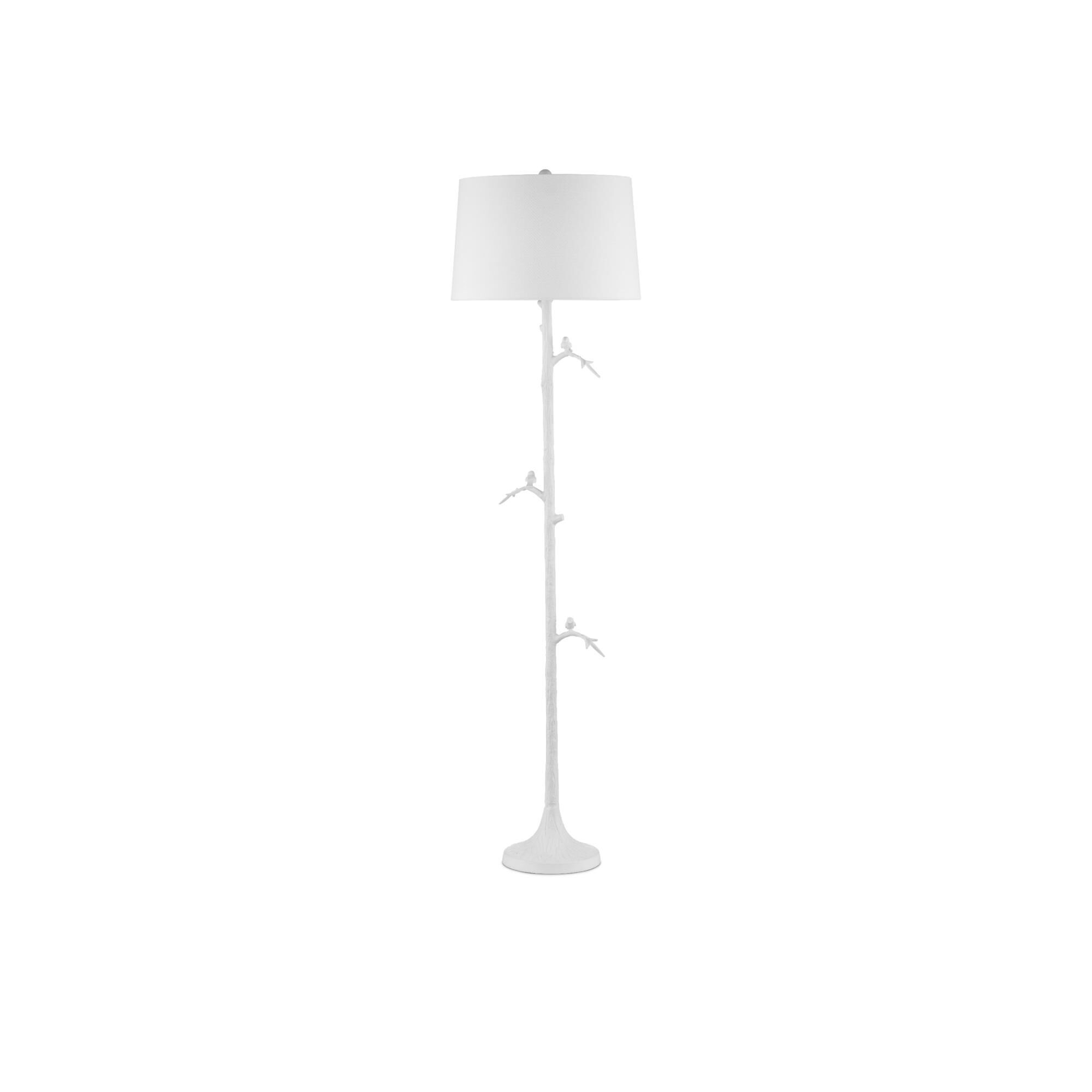 Shown in Gesso White finish and Off-White Linen shade