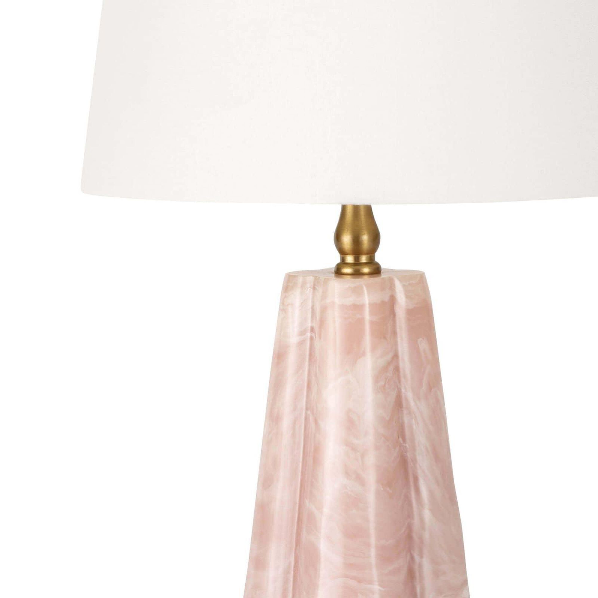 Shown in Rose finish and Linen shade