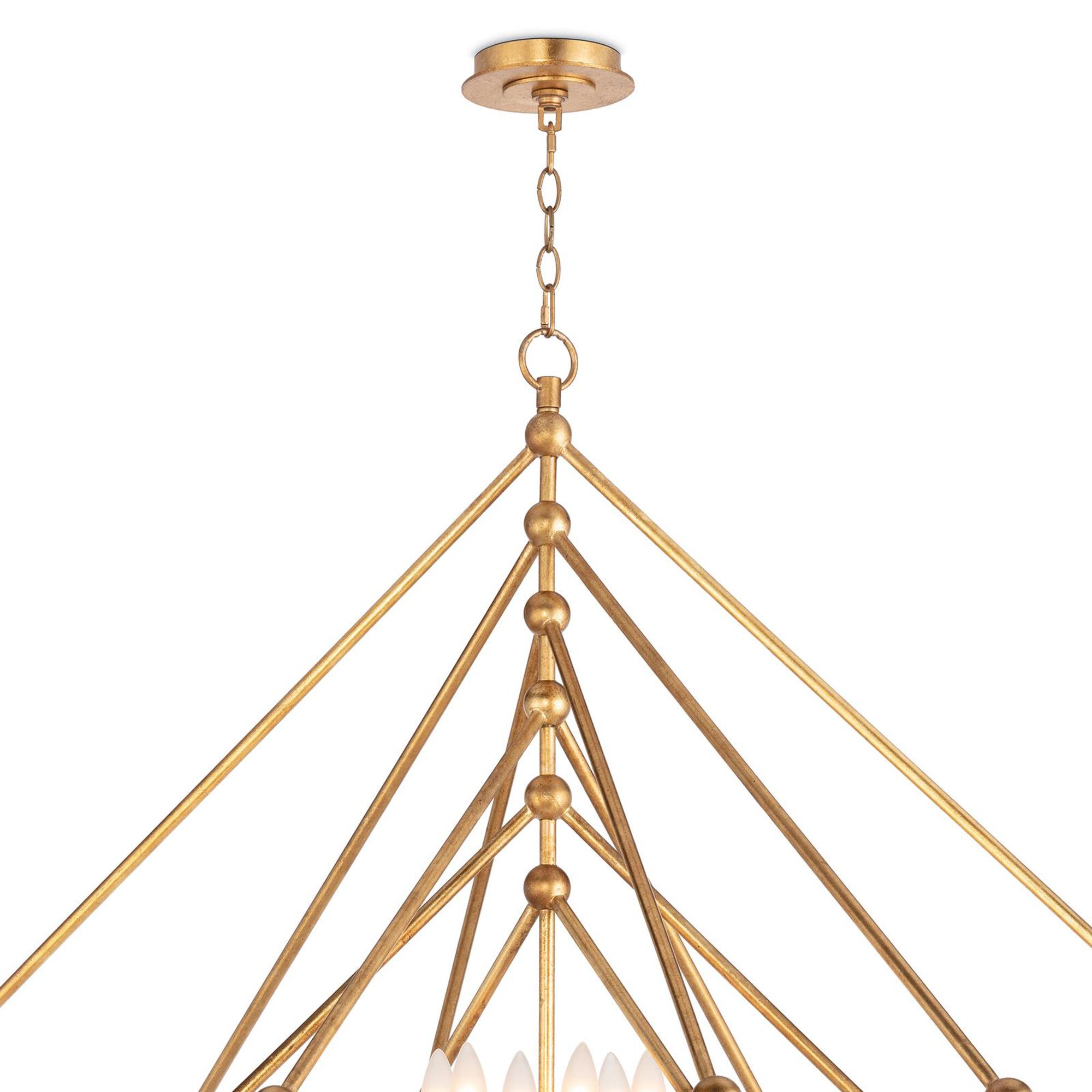 Shown in Antique Gold Leaf finish and - None - shade