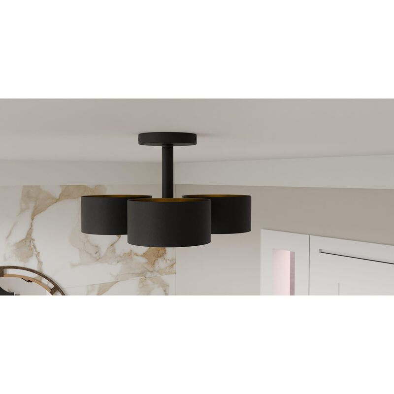 Nala 16 Inch 3 Light Semi Flush Mount by Quoizel