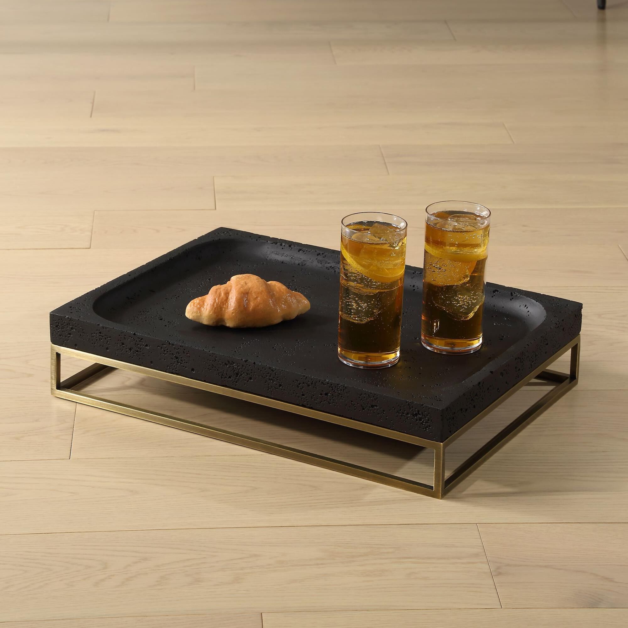 Shown in Discover Elegance Redefined With Our Sleek Rectangular Tray, Meticulously Crafted From A Distinctive finish