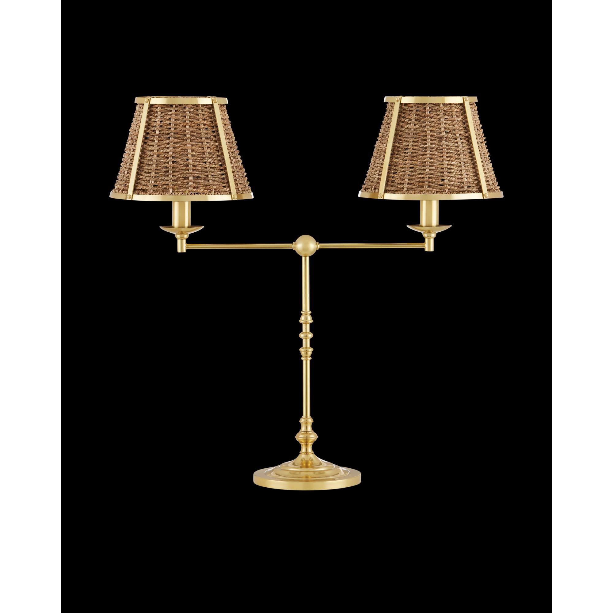 Shown in Polished Brass and Natural finish and Natural Seagrass shade