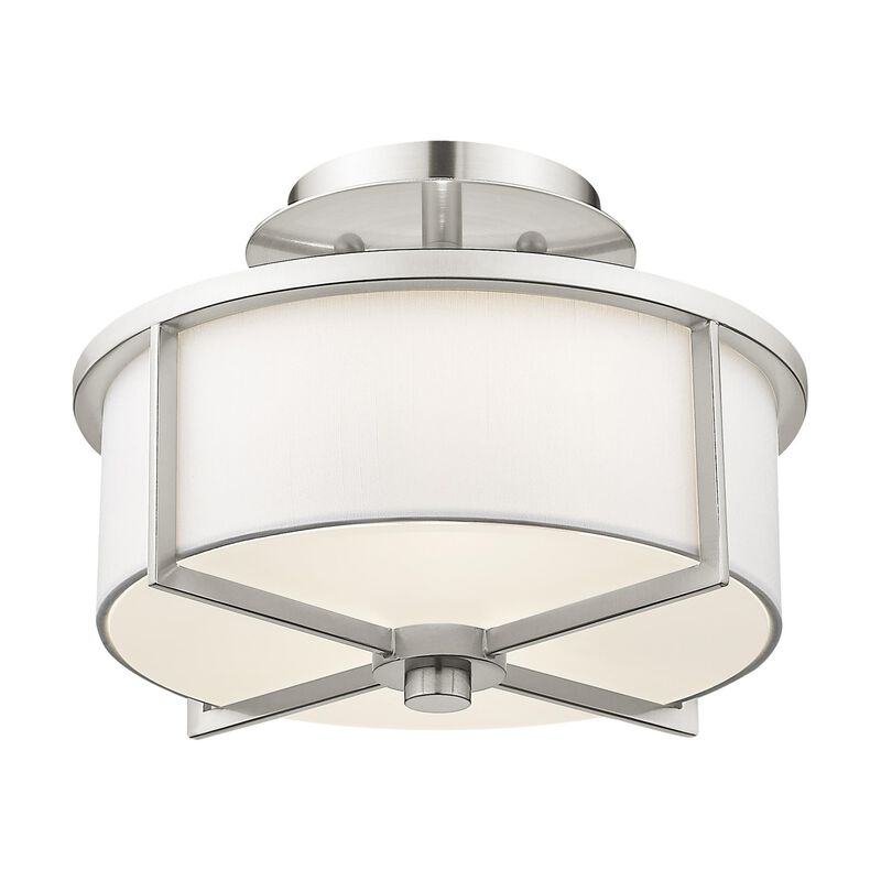 Wesley 11 Inch 2 Light Semi Flush Mount by Livex Lighting