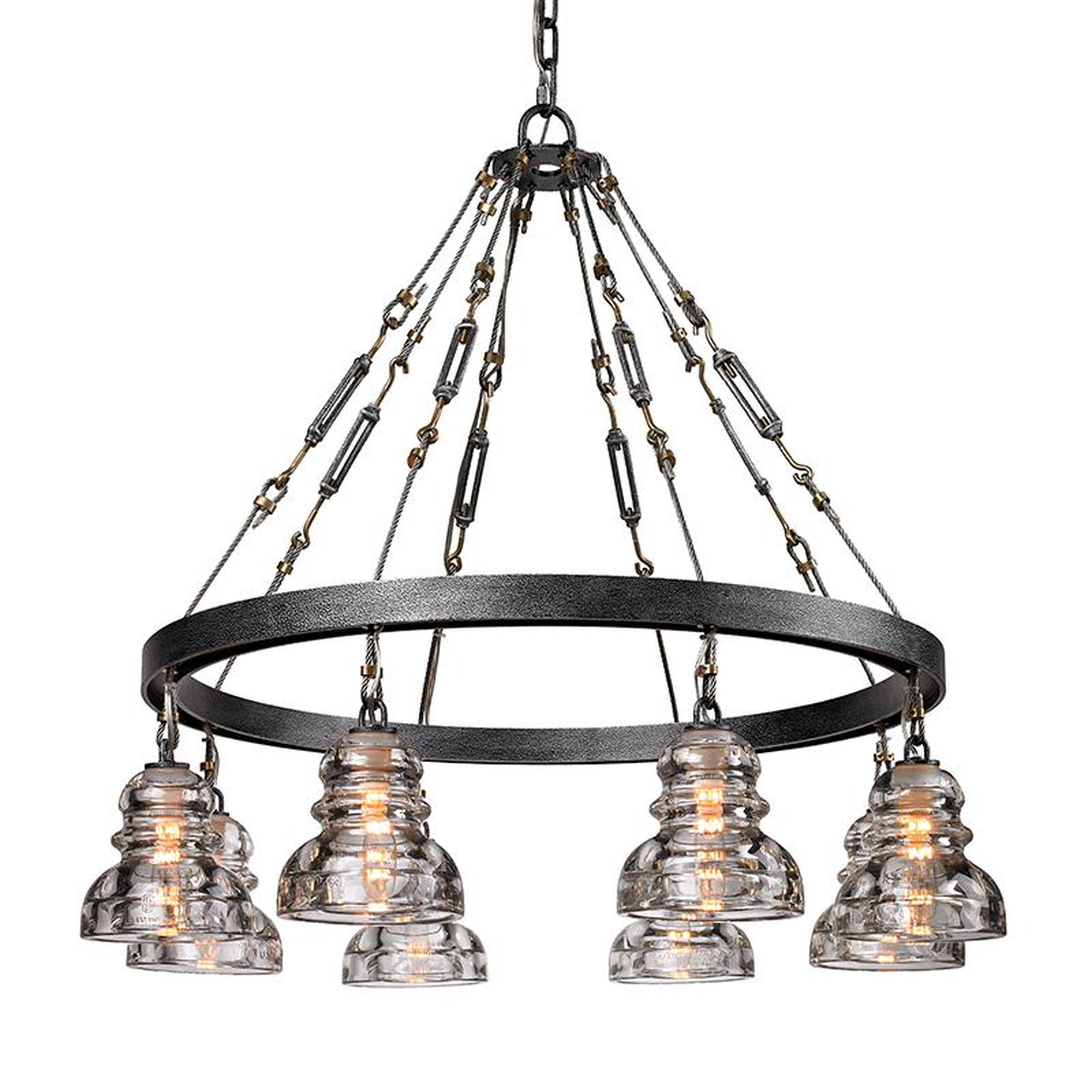 Shown in Old Silver finish and Clear glass and Historic Pressed Glass shade