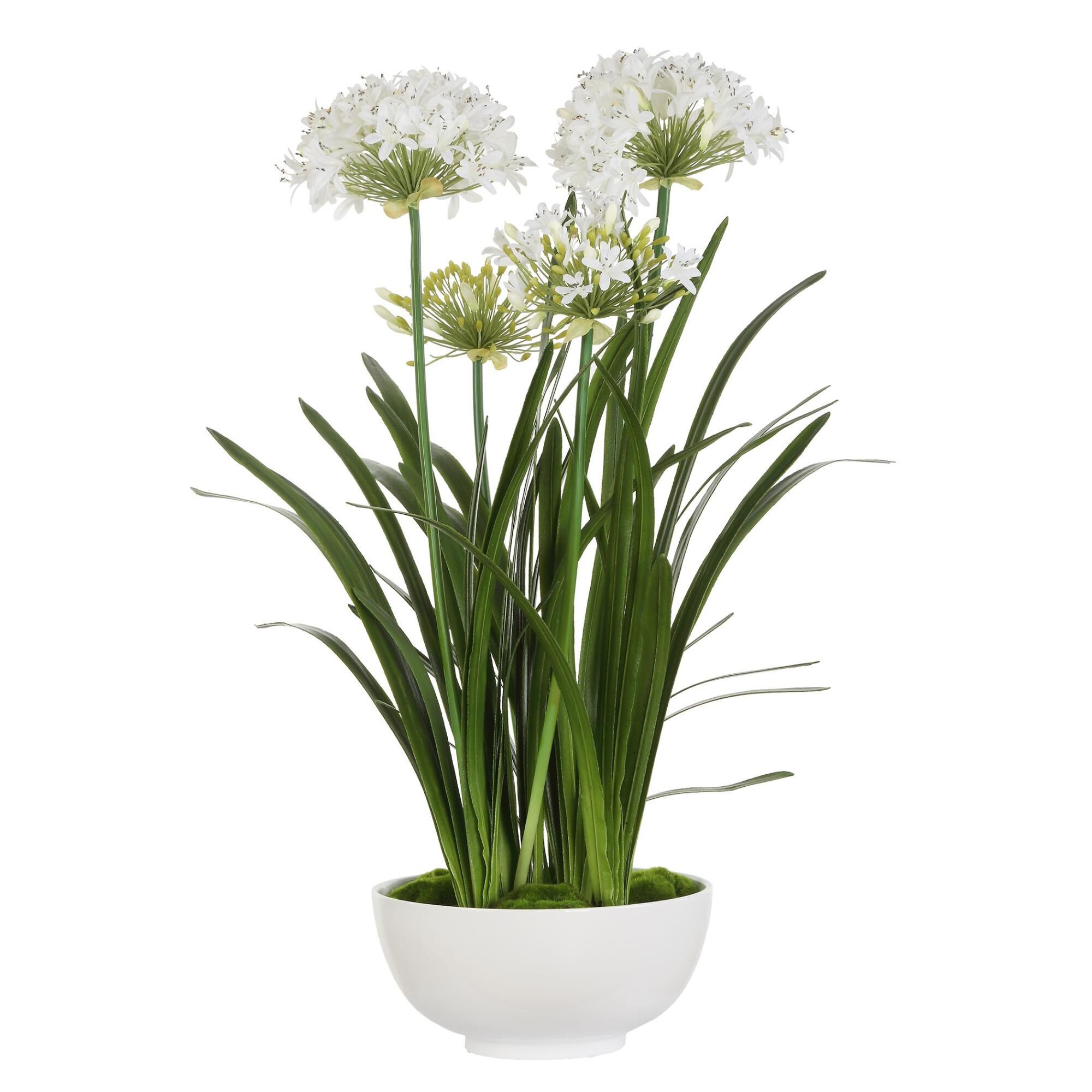 Shown in A Grand Statement And Symbol Of Purity And Beauty, This Lifelike White Agapanthus Reaches Almost 40