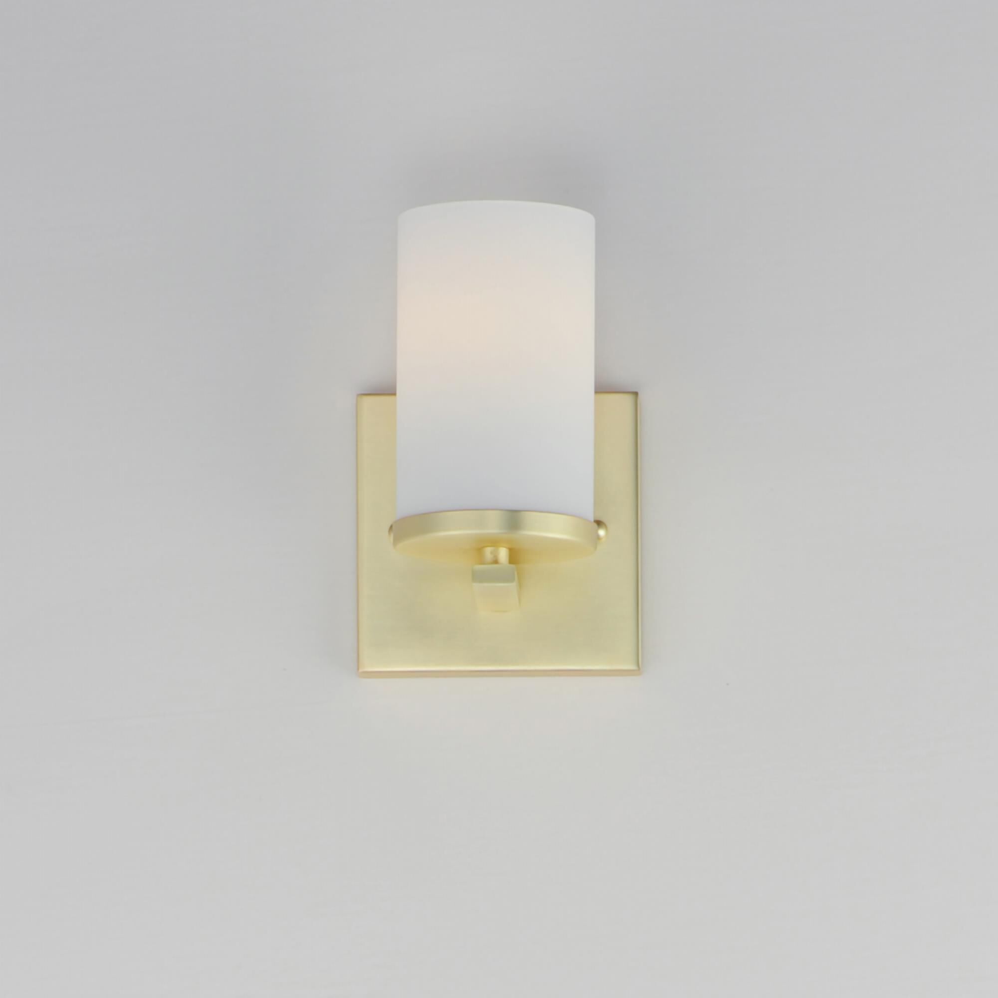 Shown in Satin Brass finish and Satin White glass and Glass shade